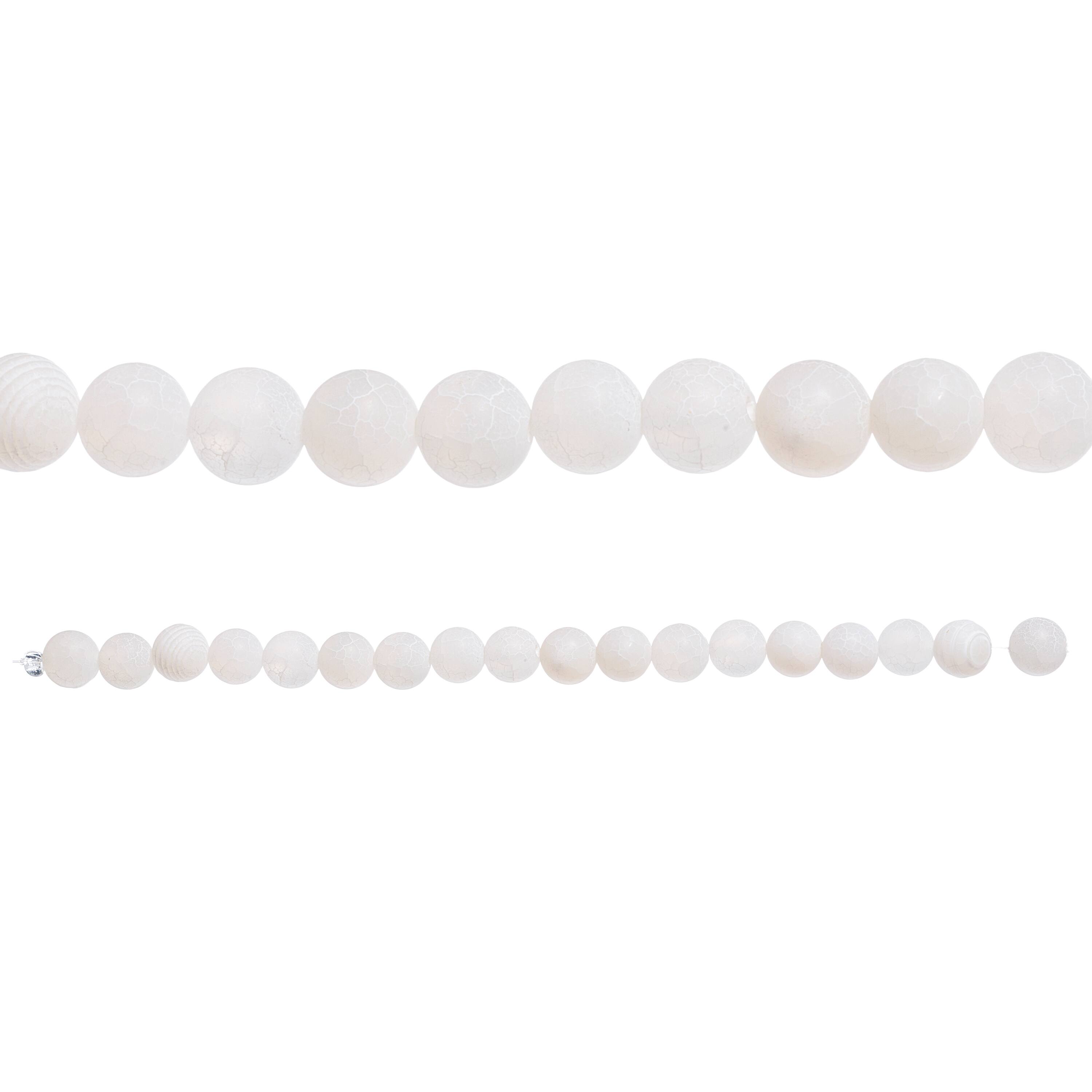 Vedhæftet fil dræbe klodset Matte White Crackle Agate Round Beads, 10mm by Bead Landing™ | Michaels