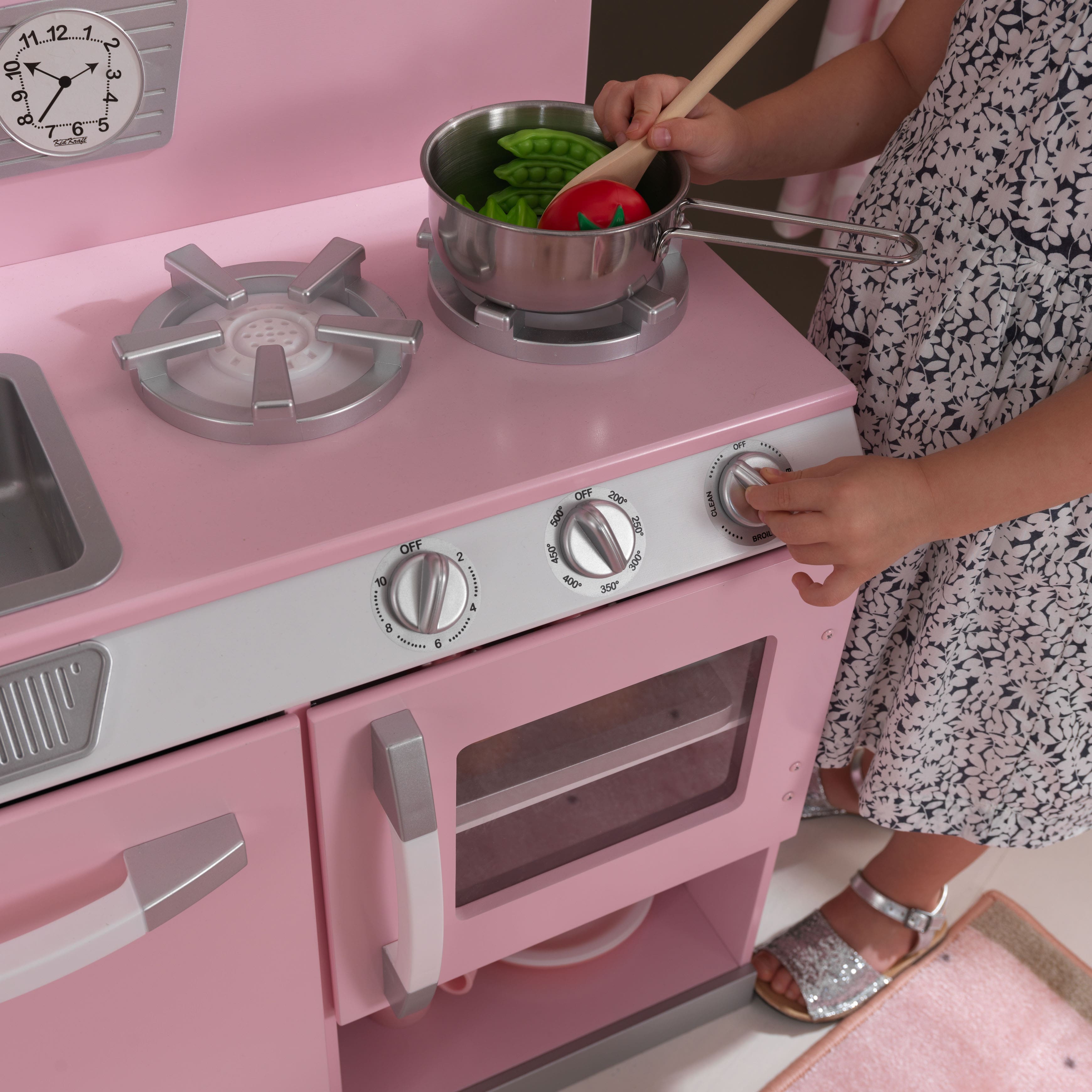 Pink Retro Kitchen & Refrigerator - KidKraft