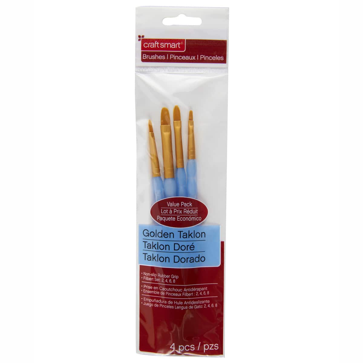 Filbert Golden Taklon Brush Set By Craft Smart®, 4 Pack