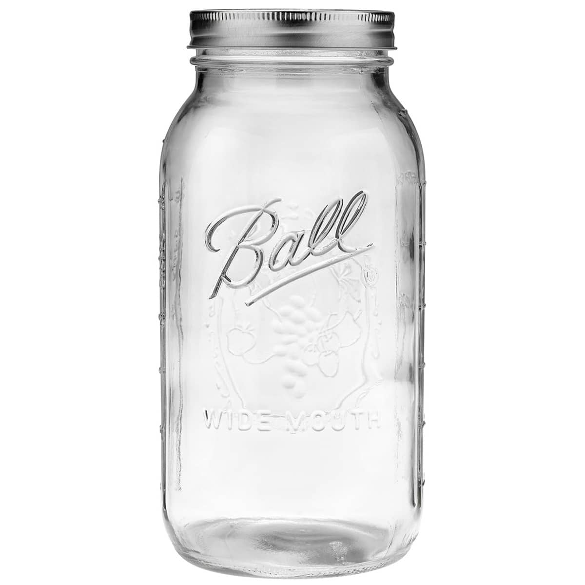 Ball Extra Wide Half-Gallon Decorative Mason Jars With Metal Lid Clear 64Oz Jar