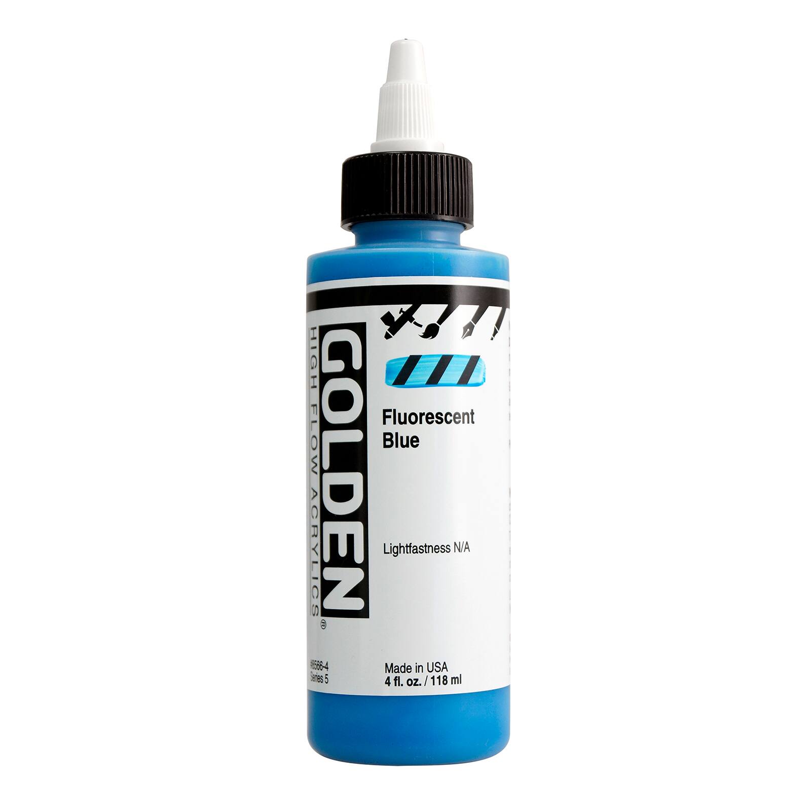 Golden High Flow Acrylics 4 oz Paint in Fluorescent Blue