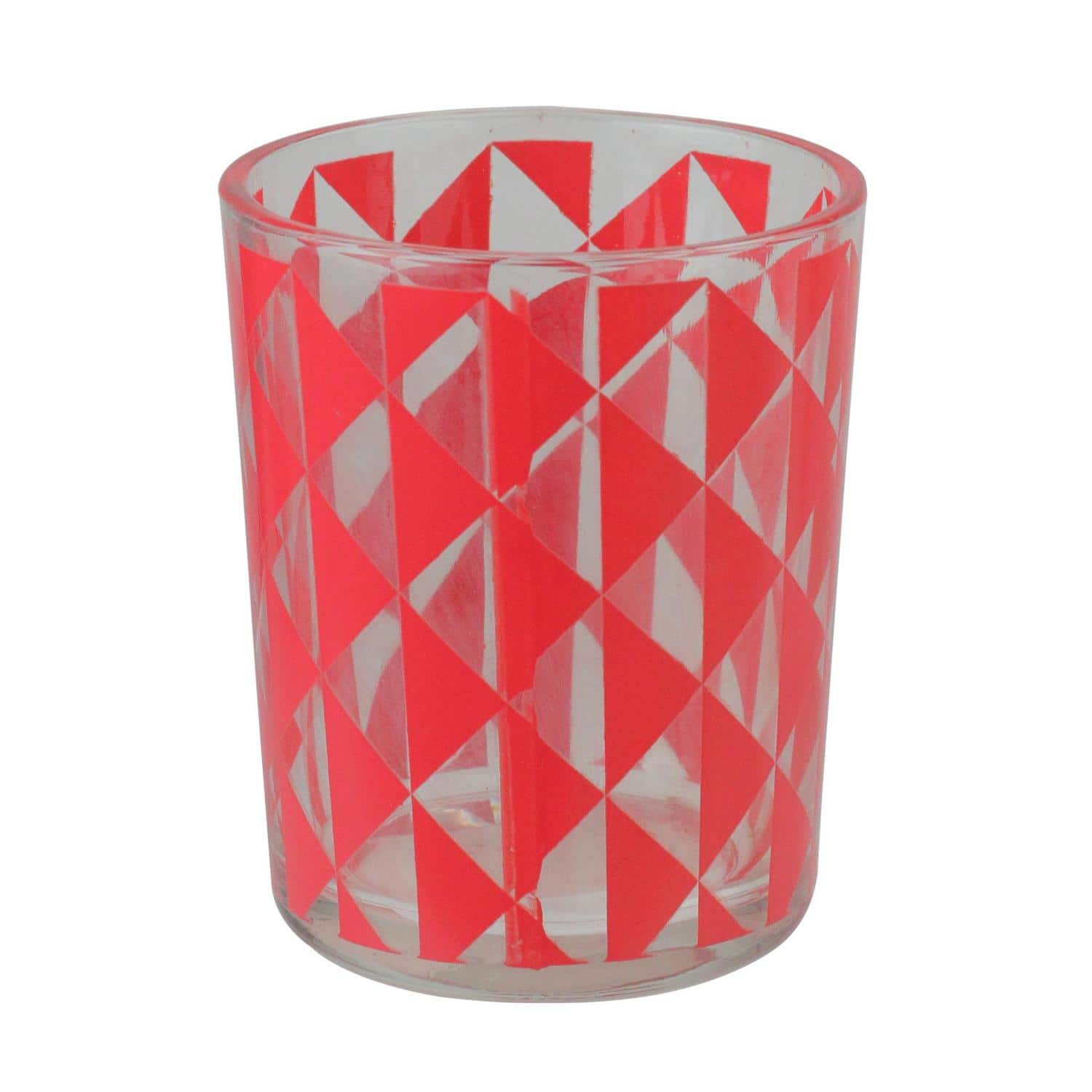 2.5&#x22; Basic Luxury Strawberry Margarita Triangles Glass Tea Light Candle Holder