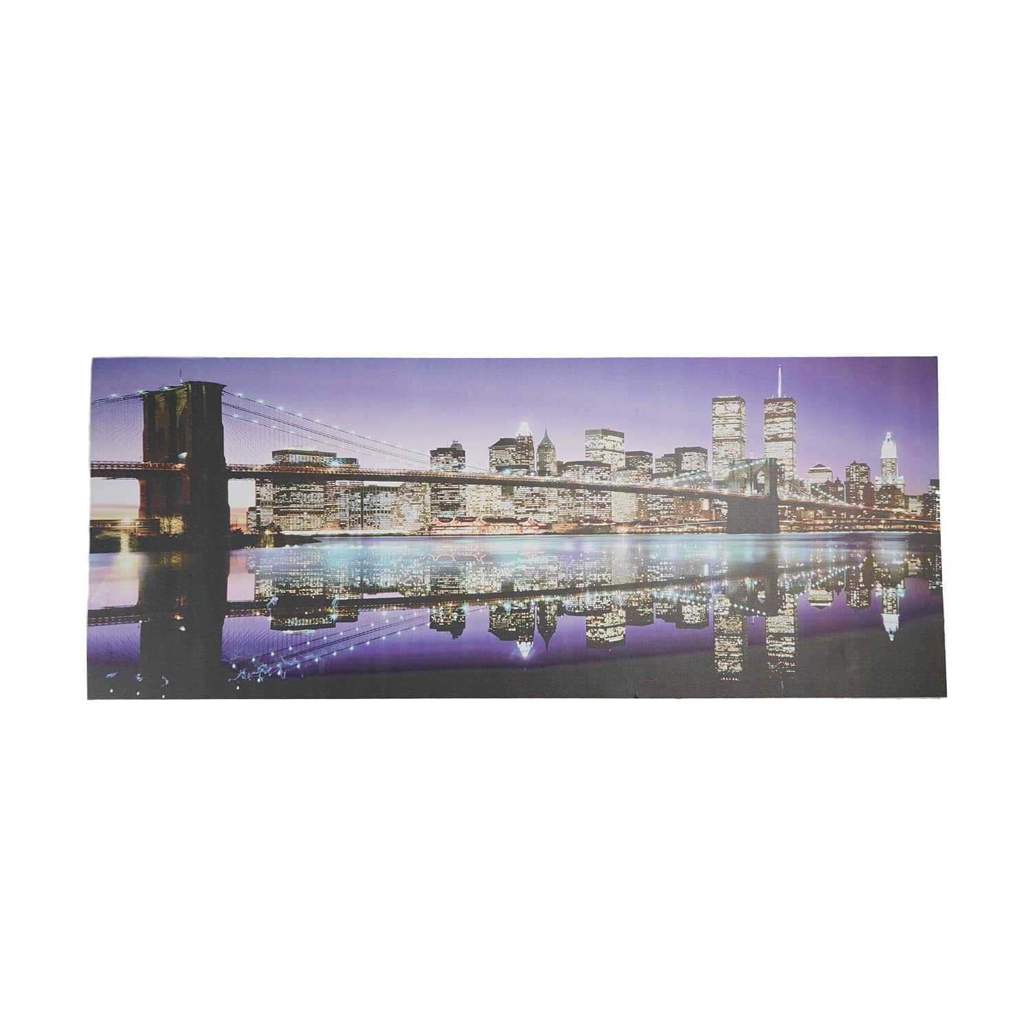 LED Lighted New York City Brooklyn Bridge Skyline Wall Art