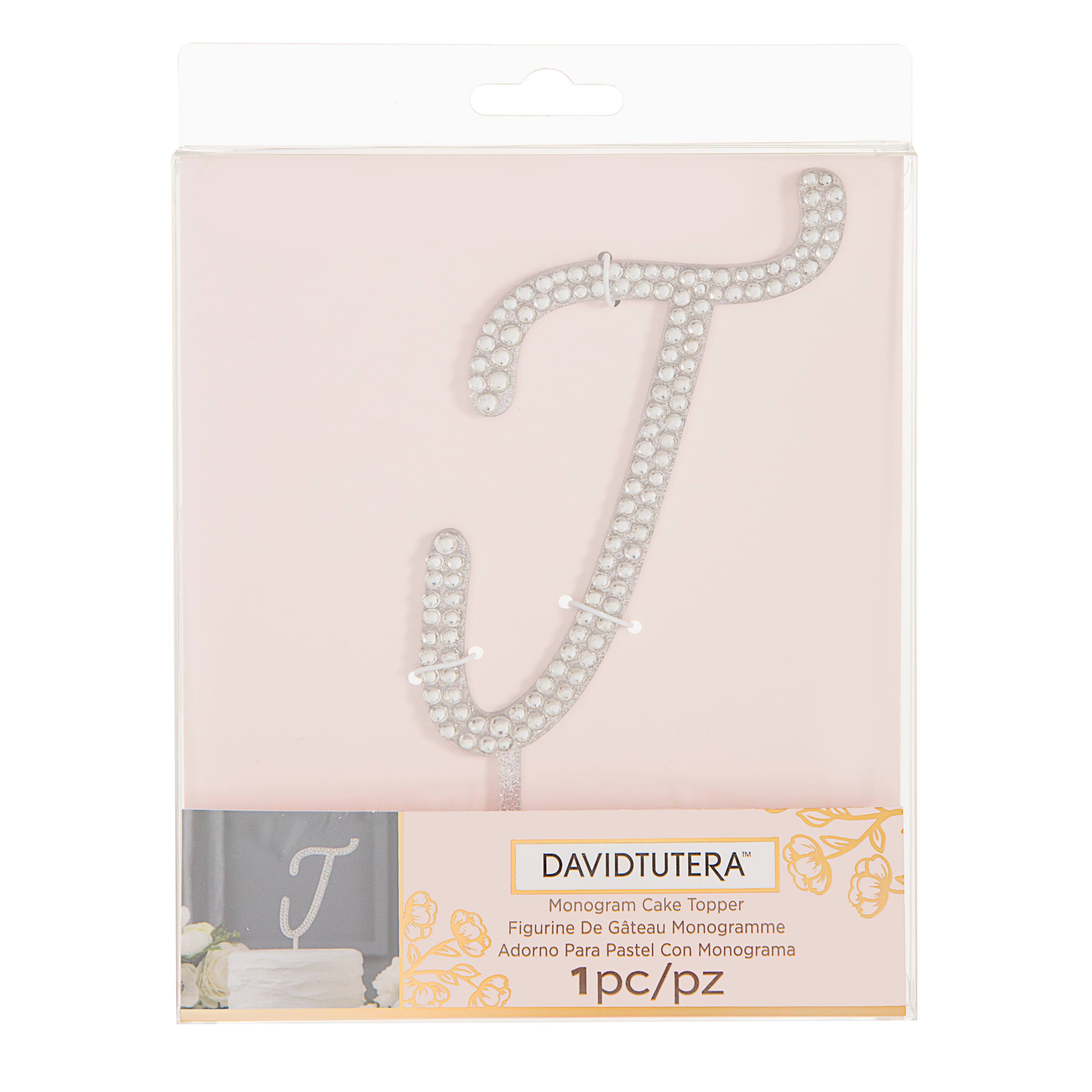 Buy The David Tutera Silver Rhinestone Monogram Cake Topper At