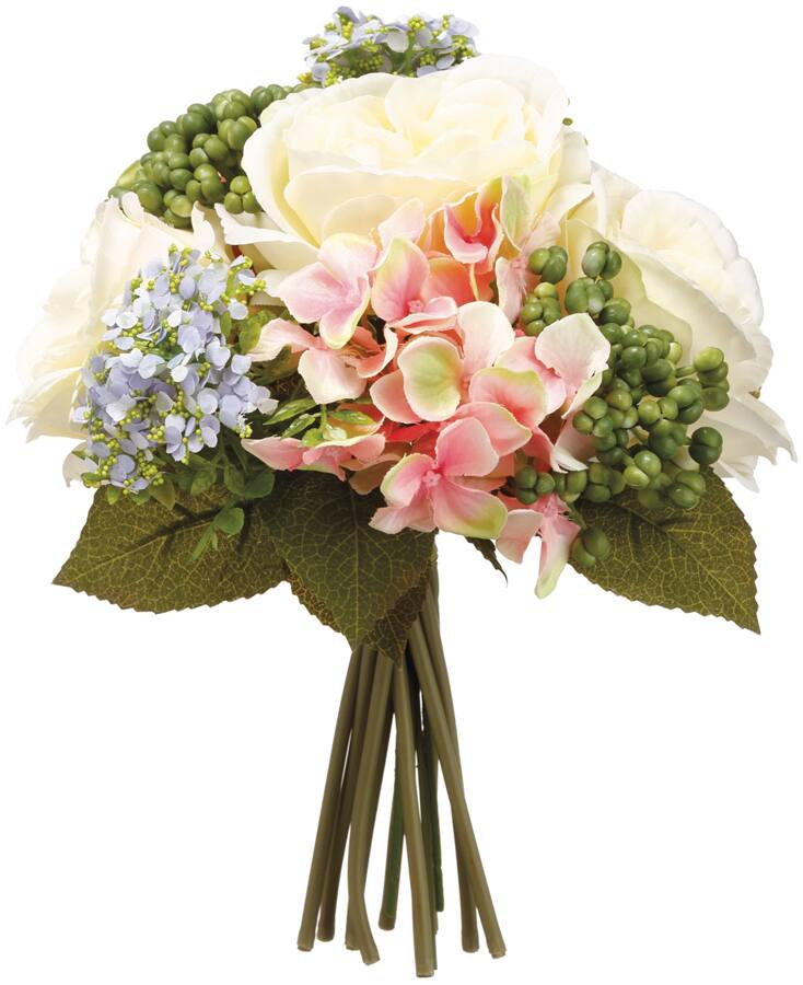 Purchase the Rose, Hydrangea &amp; Sedum Bouquet at Michaels