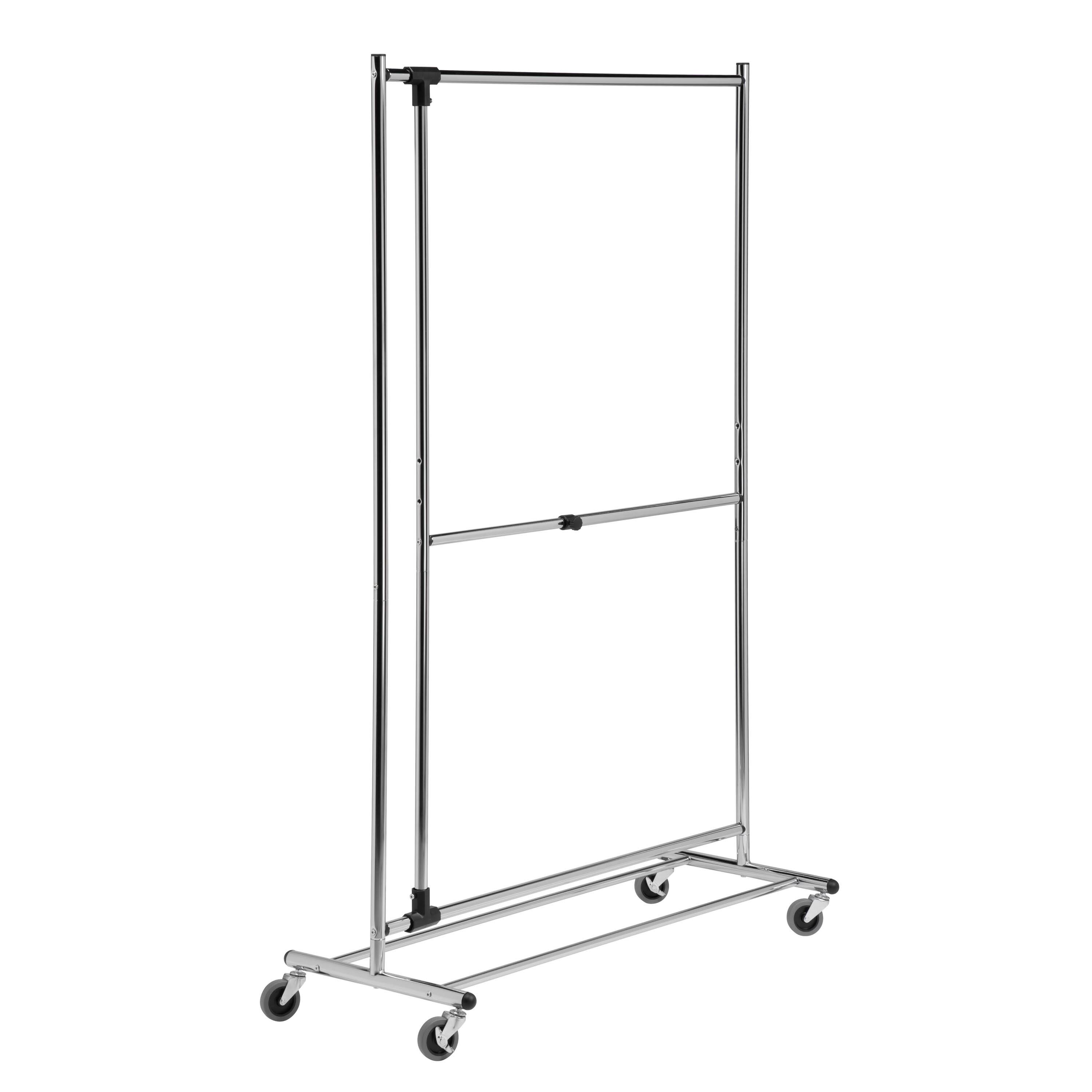 Honey Can Do Dual Bar Chrome Adjustable Garment Rack