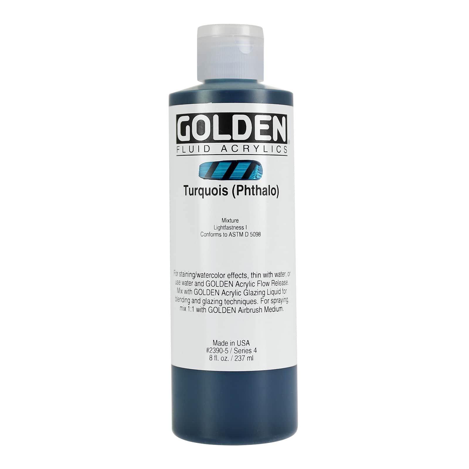 Golden Fluid Acrylics, 8 oz Paint in Turquois (Phthalo)