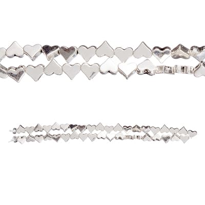 Silver Heart Metal Beads By Bead Landing™