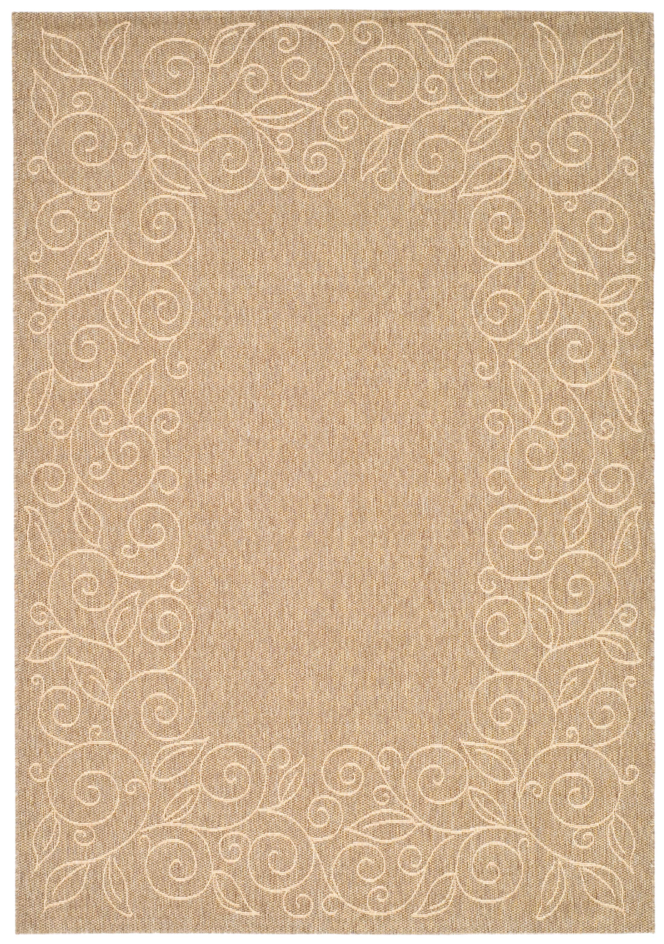 Courtyard Scrolling Border 5'-3" X 7'-7" Area Rug