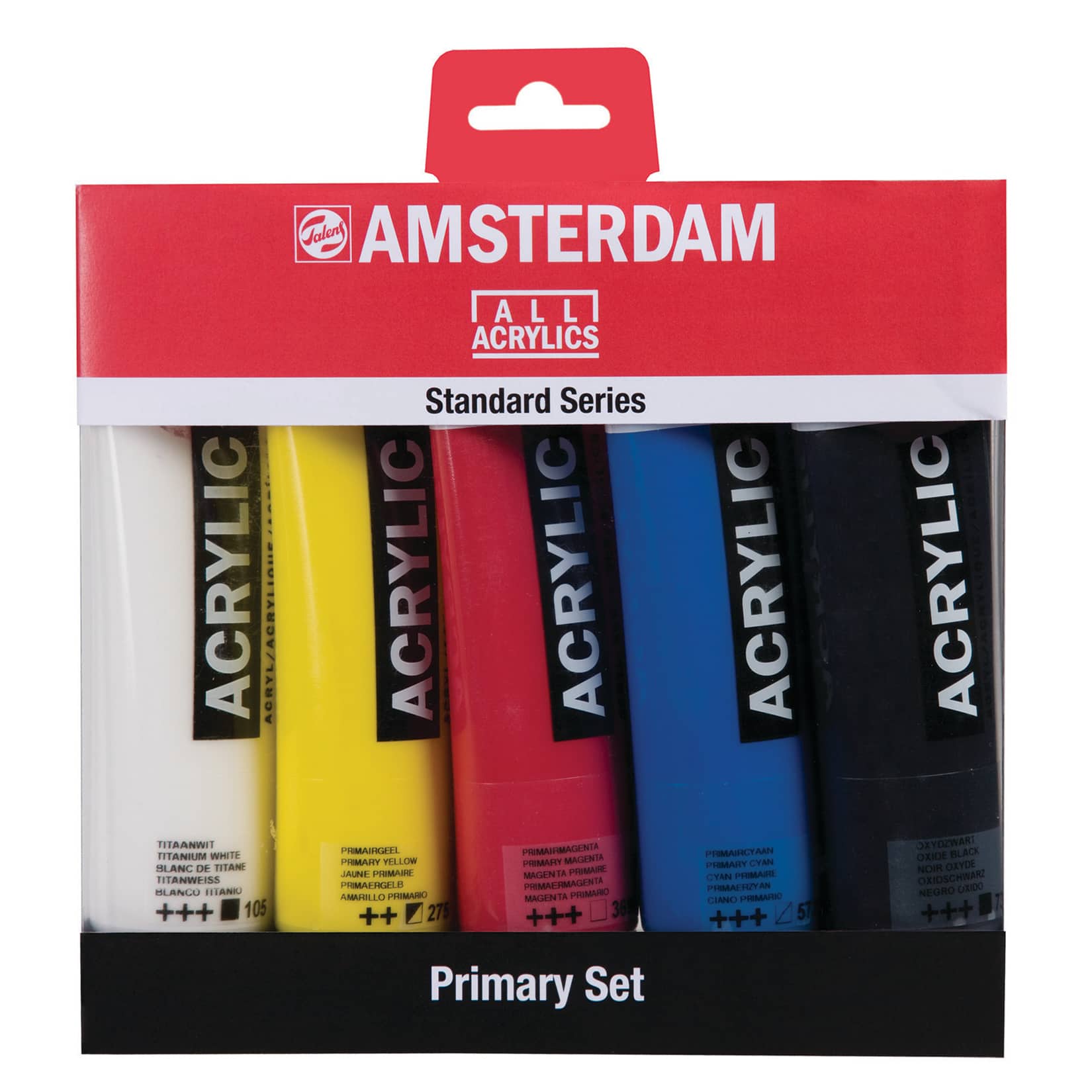 Amsterdam Standard Acrylic Paint, 5 Color Primary Set
