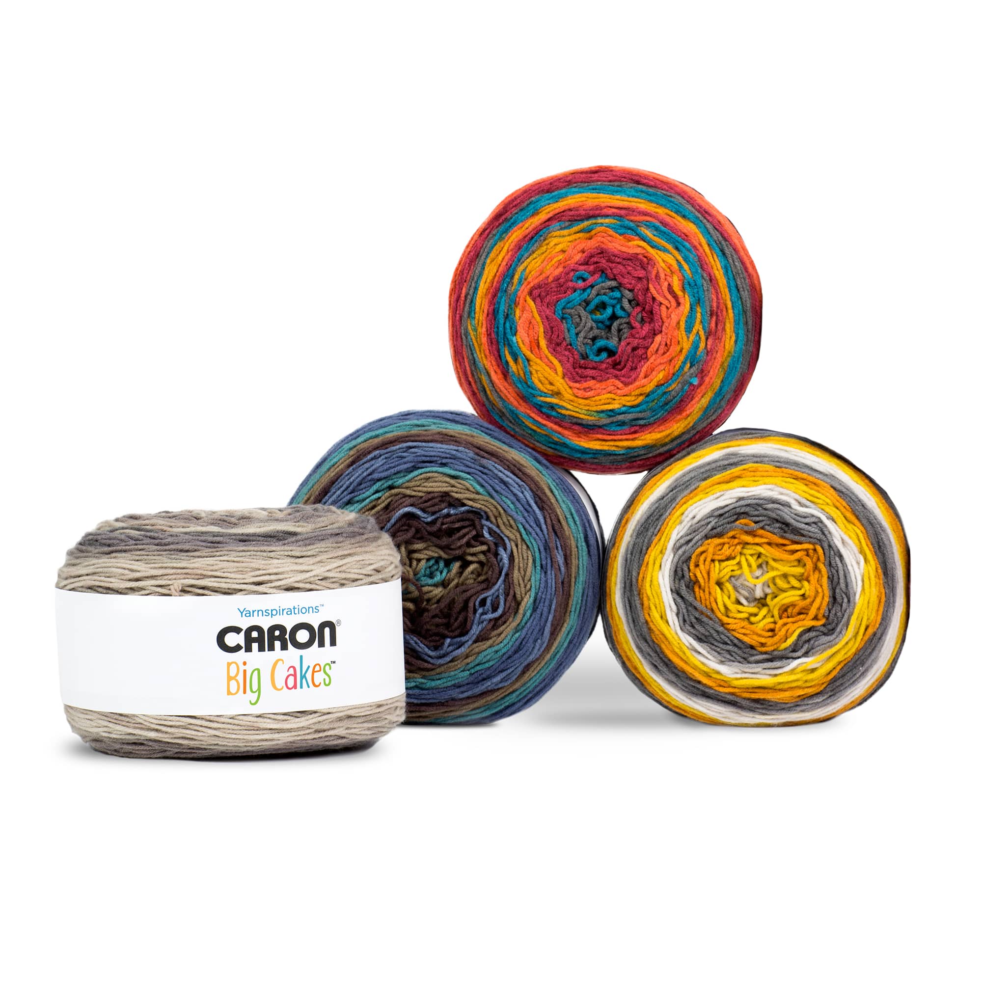  Caron Big Cakes Self Striping Yarn ~ 603 yd/551 m / 10.5oz/300  g Each (Cookie Crumble)
