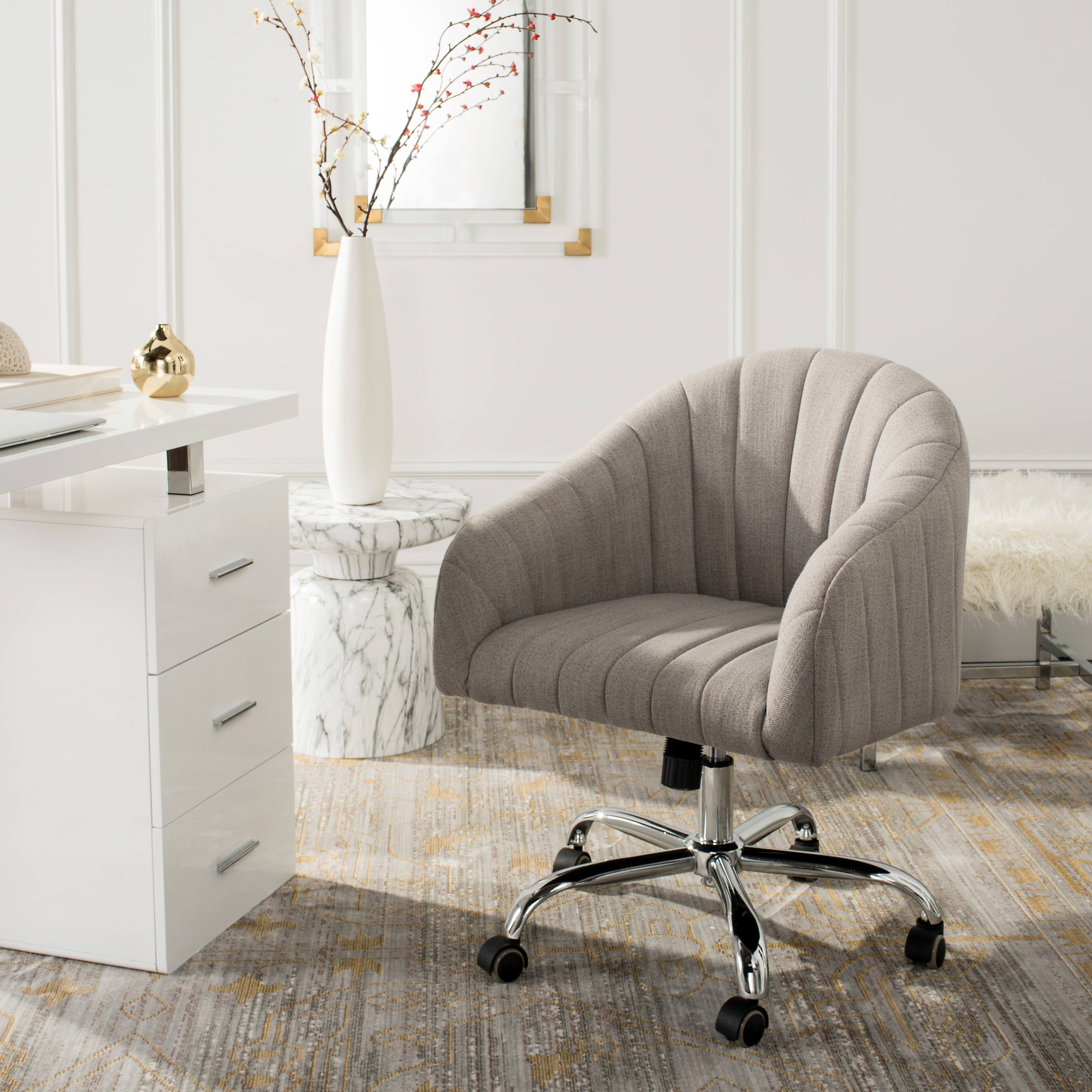 Themis Swivel Office Chair in Grey & Chrome By Safavieh in Grey/Chrome | Michaels®