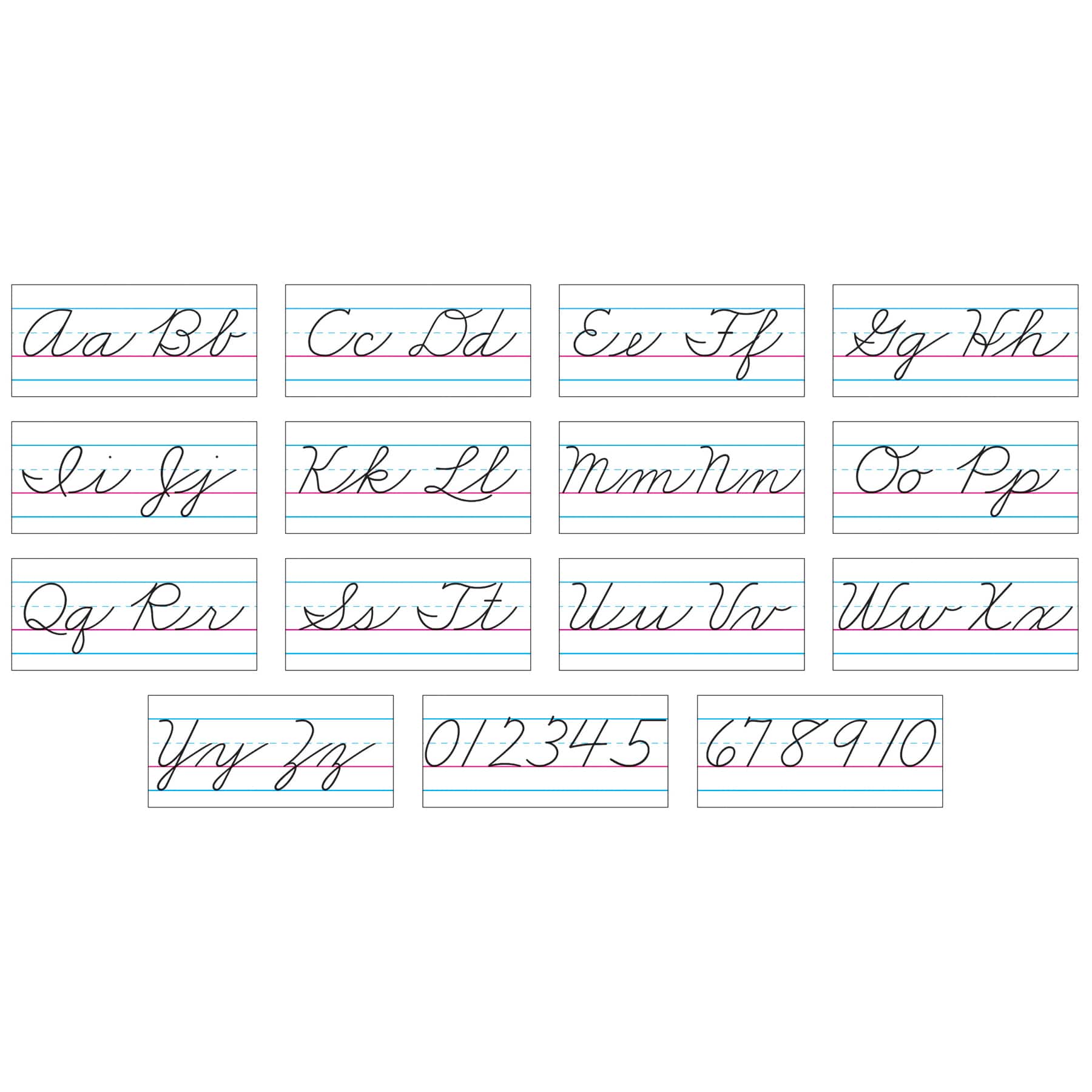 Trend Enterprises® Basic Alphabet Zaner-Bloser Cursive Bulletin Board Set
