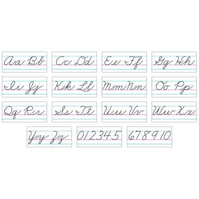 Trend Enterprises® Basic Alphabet Zaner-Bloser Cursive Bulletin Board ...