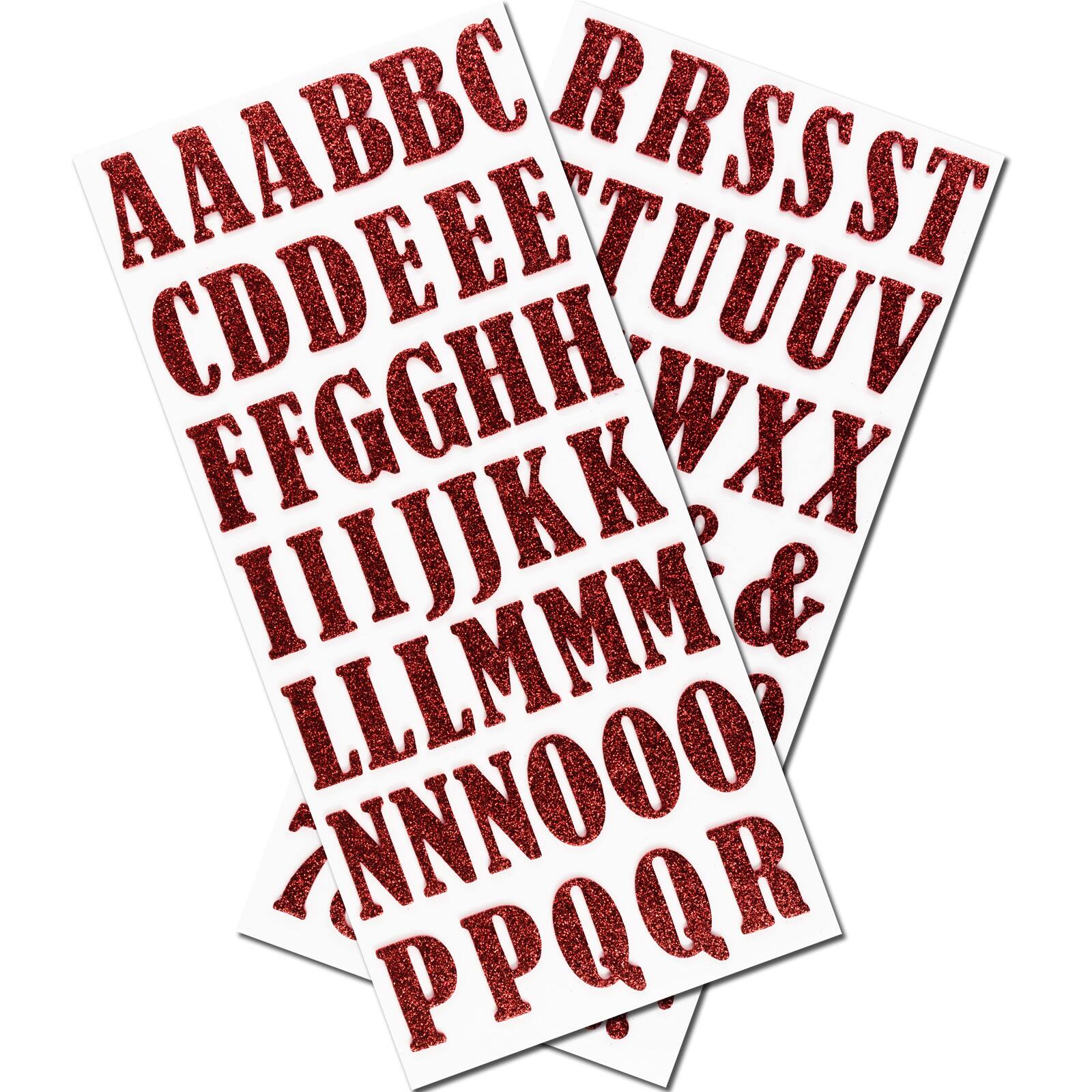 Red Glitter Bernhard Condensed Alphabet Stickers by Recollections