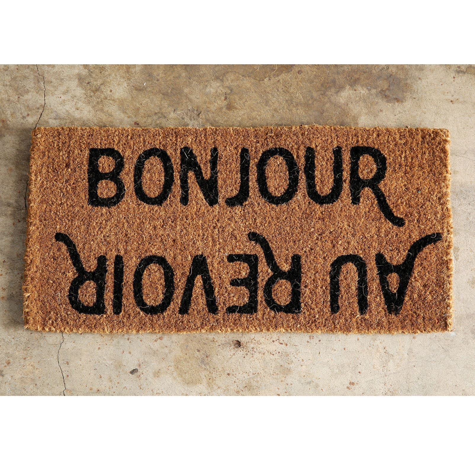 Hello Honey® Bonjour Au Revoir Natural Coir Doormat