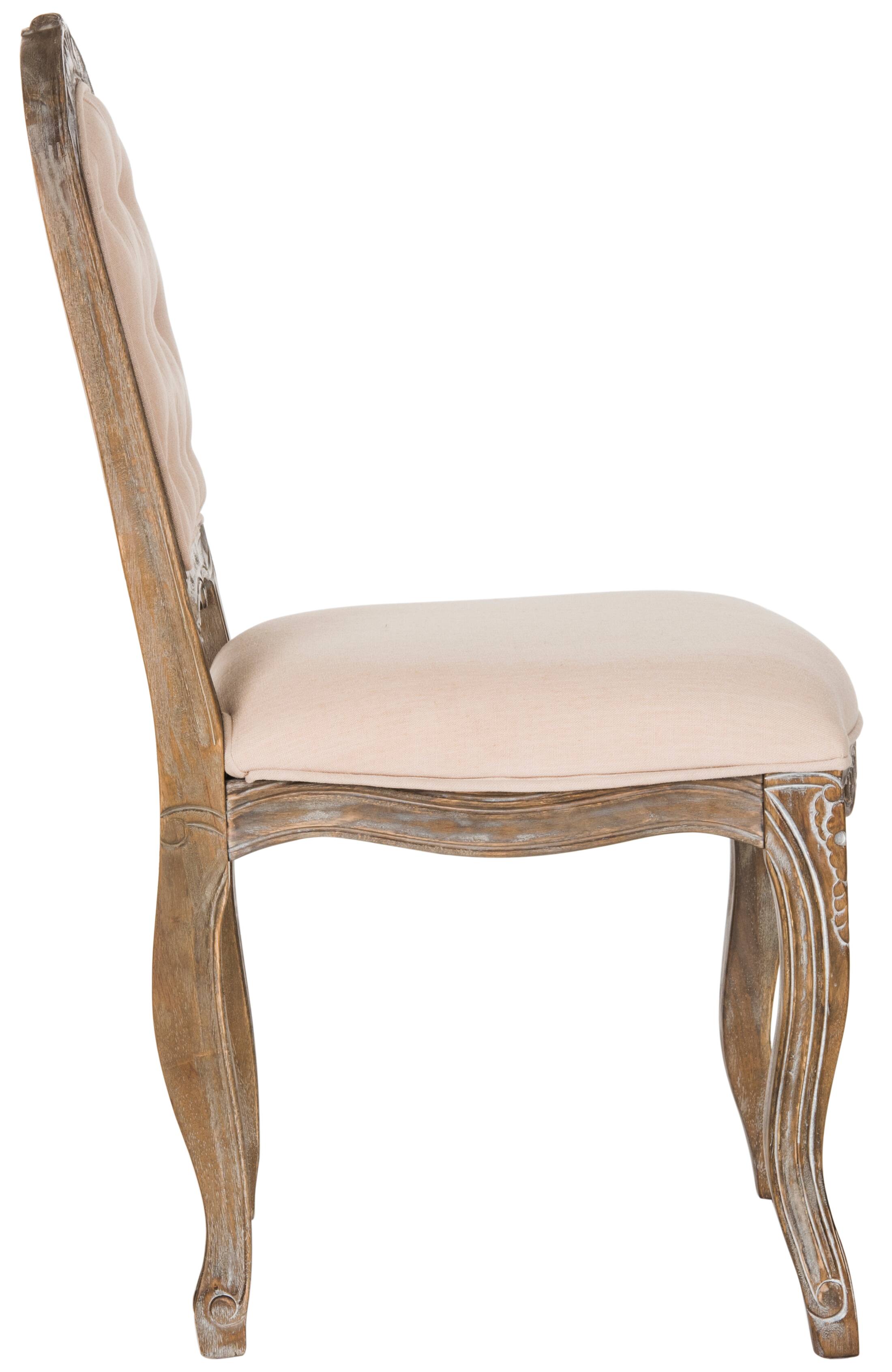 Eloise Dining Chair Set of 2 in Beige & Rustic Oak