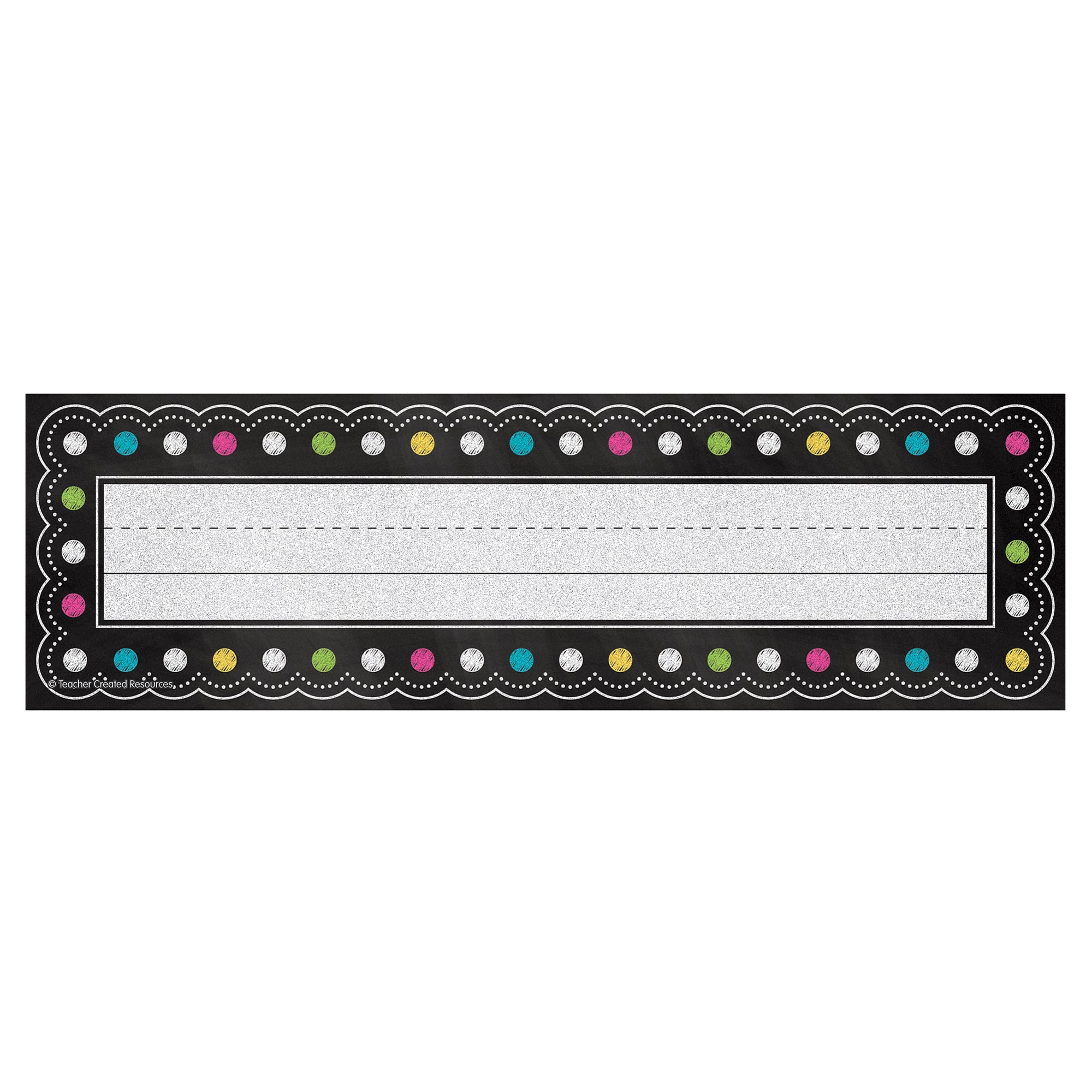 Teacher Created Resources Chalkboard Brights Flat Name Plates, 5 Packs of 36