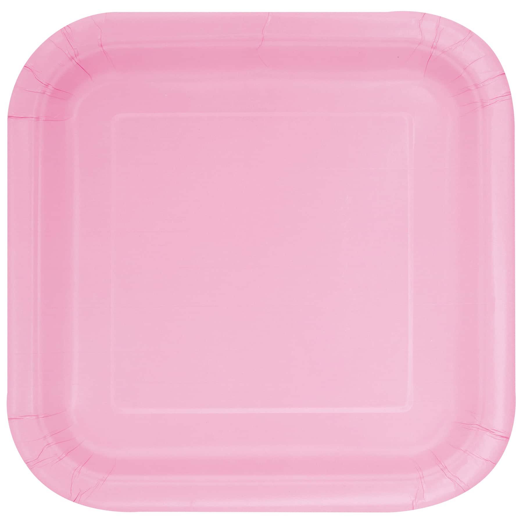 14ct Square Light Pink Paper Plates 