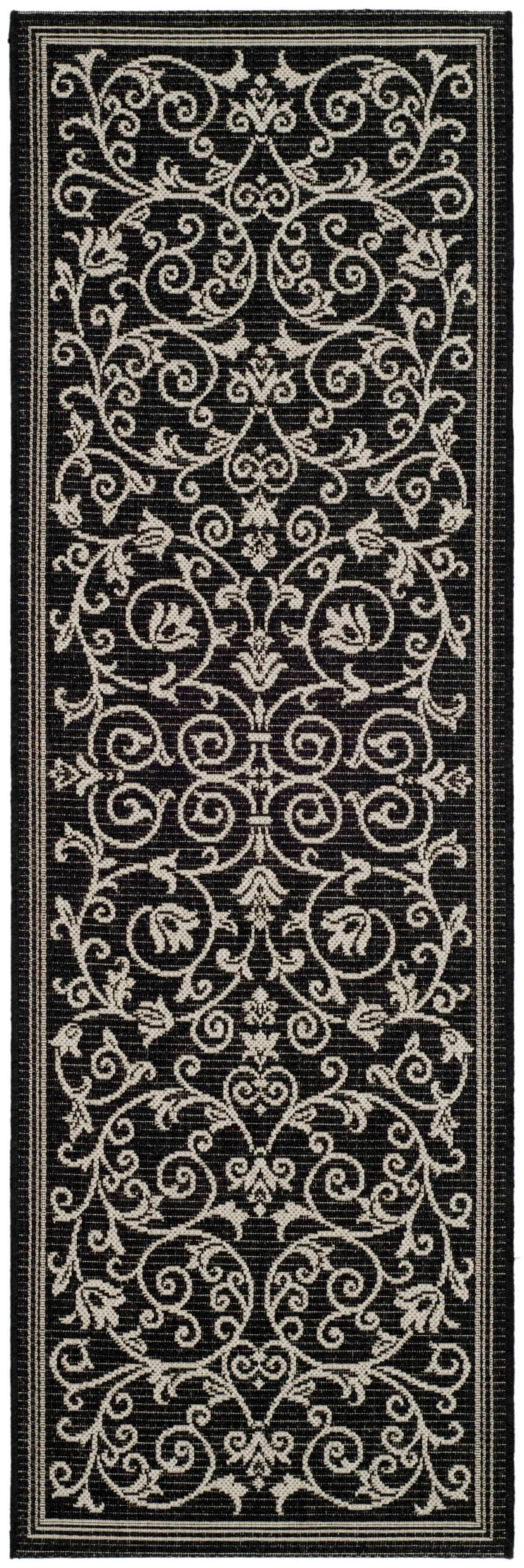 Courtyard Floral Scroll 2&#x27;-3&#x22; X 6&#x27;-7&#x22; Runner