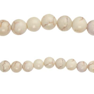White Crackle Dyed Howlite Round Beads, 8mm by Bead Landing™ image