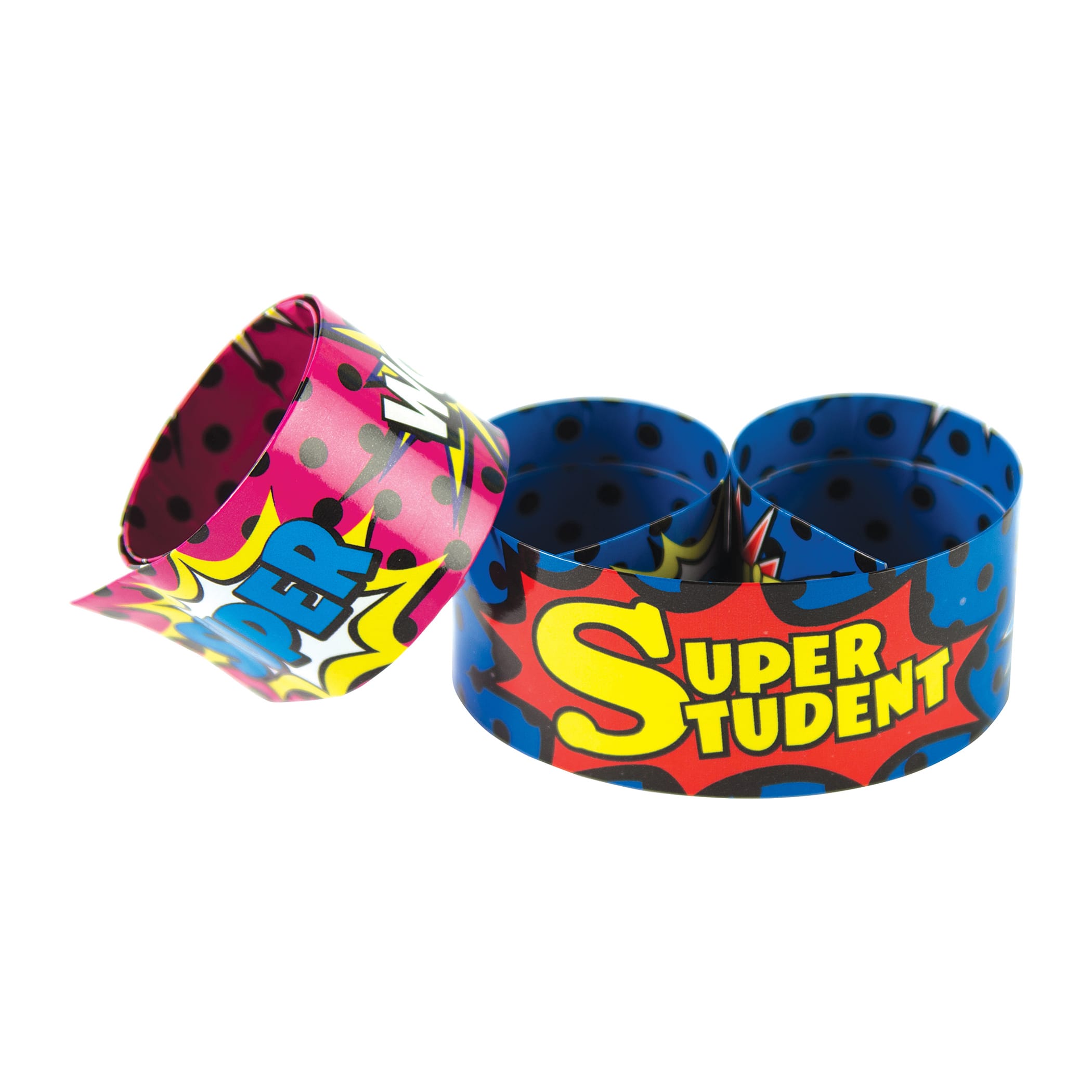 Superhero Super Student Slap Bracelets, 6 Packs