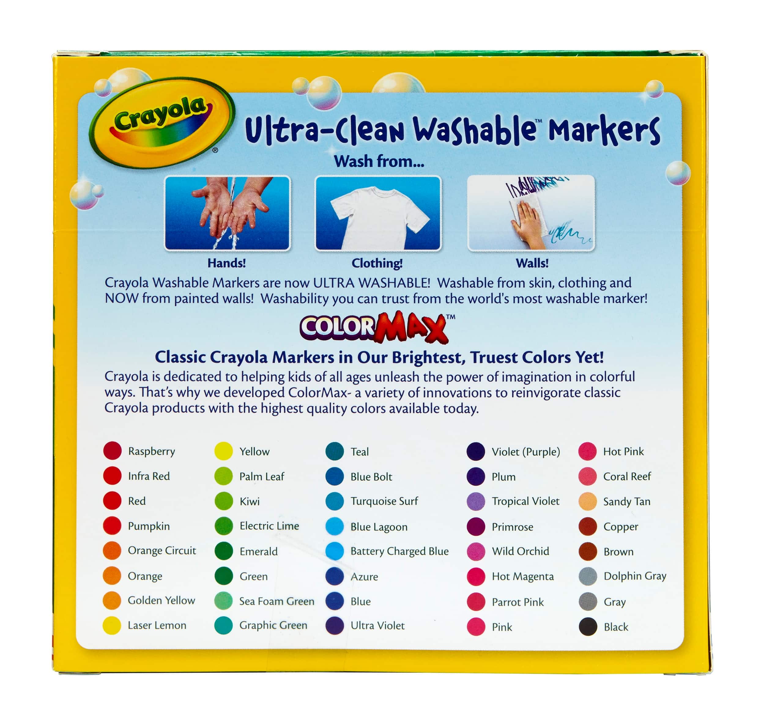 6 Packs: 40 ct. (240 total) Crayola Ultra Clean Washable Classic Colors Broad Line Markers