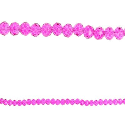 Fuchsia Faceted Glass Rondelle Beads, 8mm by Bead Landing™