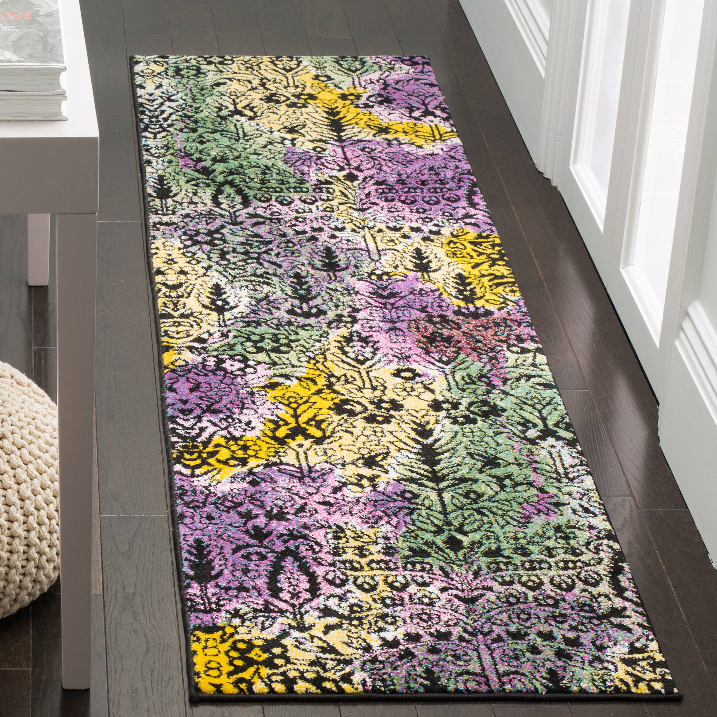 Water Color Boho Tribal 2&#x27;-2&#x22; X 8&#x27; Area Rug
