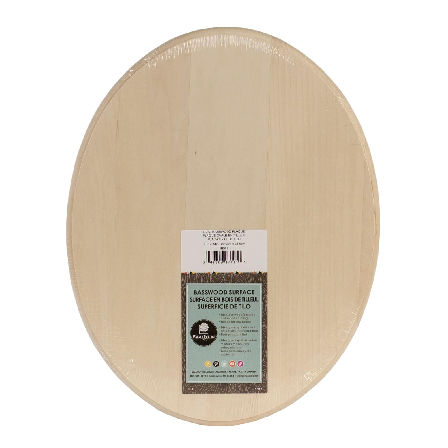 Basswood Oval Plaque by Make Market®