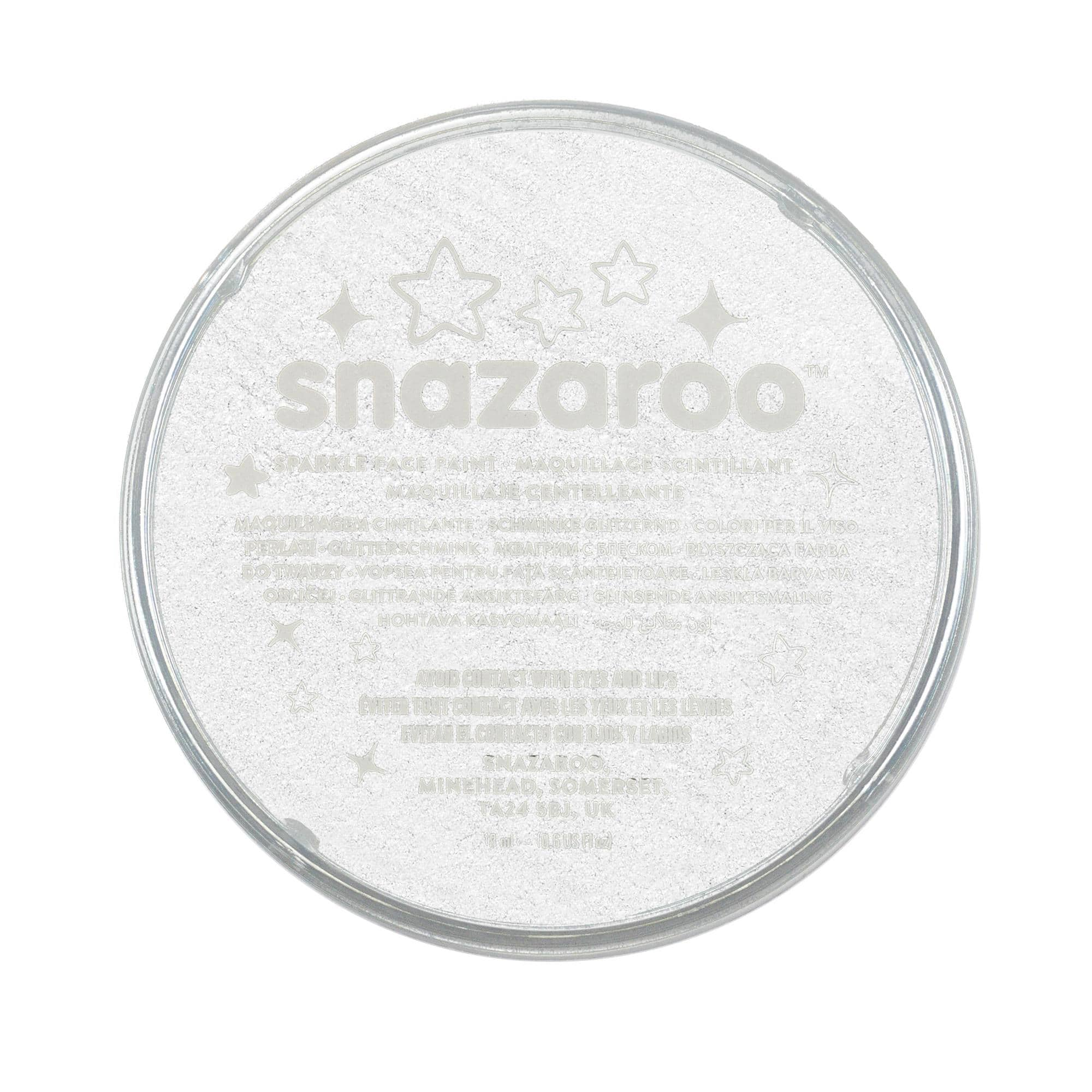 Snazaroo Sparkle Face Paint - Sparkle White, 18ml