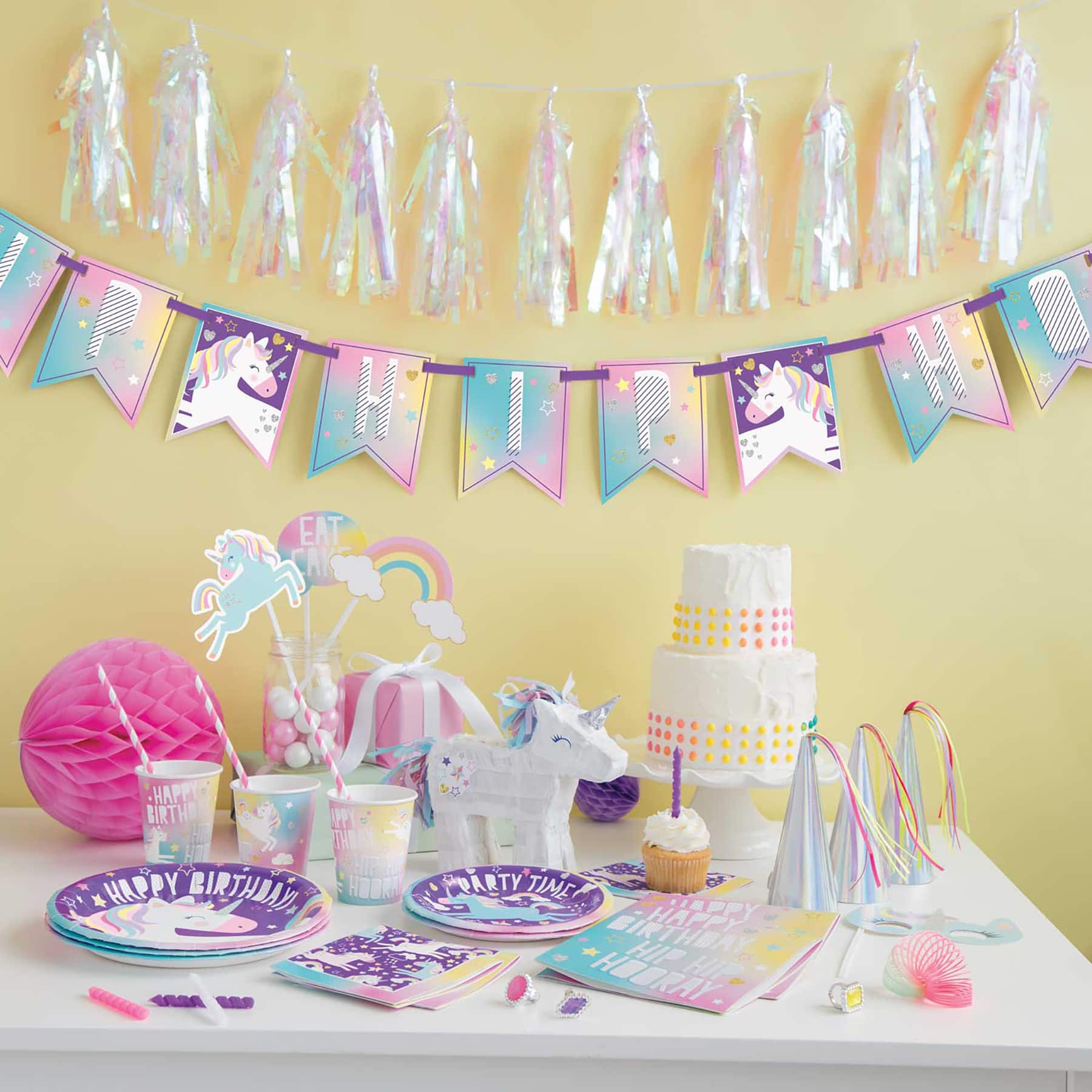 Iridescent Tassel Banner | Iridescent Party Decorations