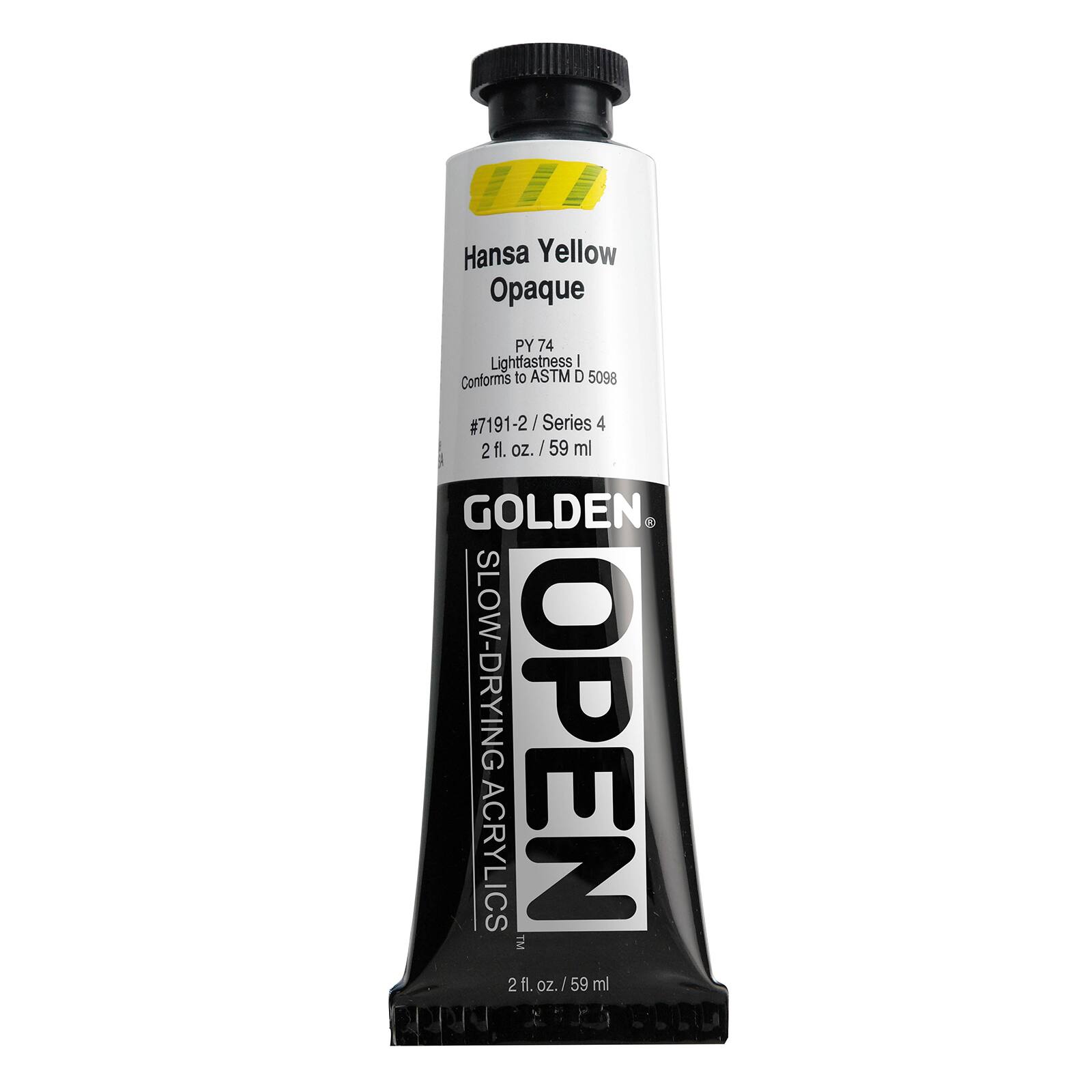 Golden OPEN Slow-Drying Acrylics, 2 oz Paint in Hansa Yellow Opaque