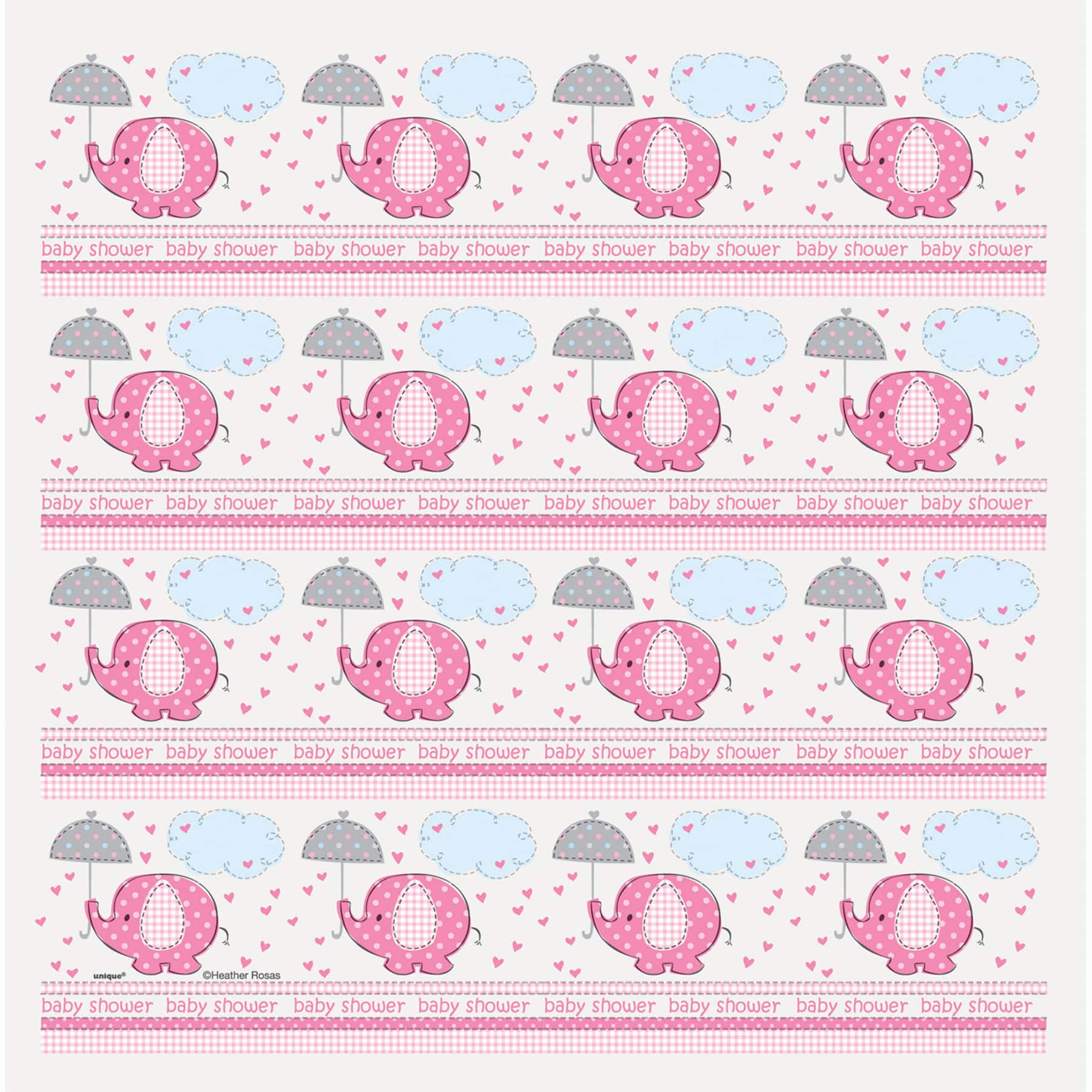 Pink Elephant Baby Shower Gift Wrapping Roll Girl Baby Shower Supplies