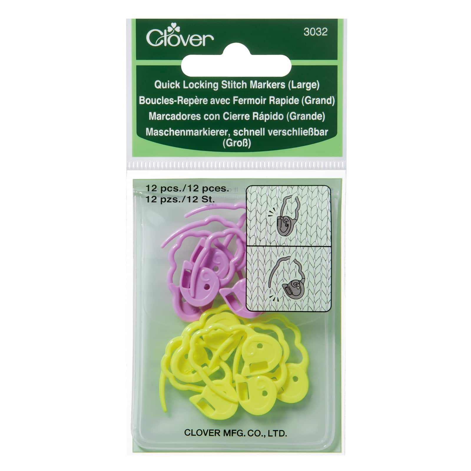 Clover&#xAE; Quick-Locking Stitch Markers, Large