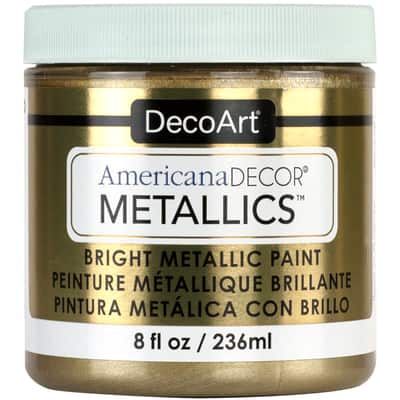 DecoArt Dazzling Metallics - 2 Ounce 4 Pack Glorious Gold Acrylic Paint Set  Gold Metallic Acrylic Paint Art Supplies- Art Projects, Home Decor- E-book