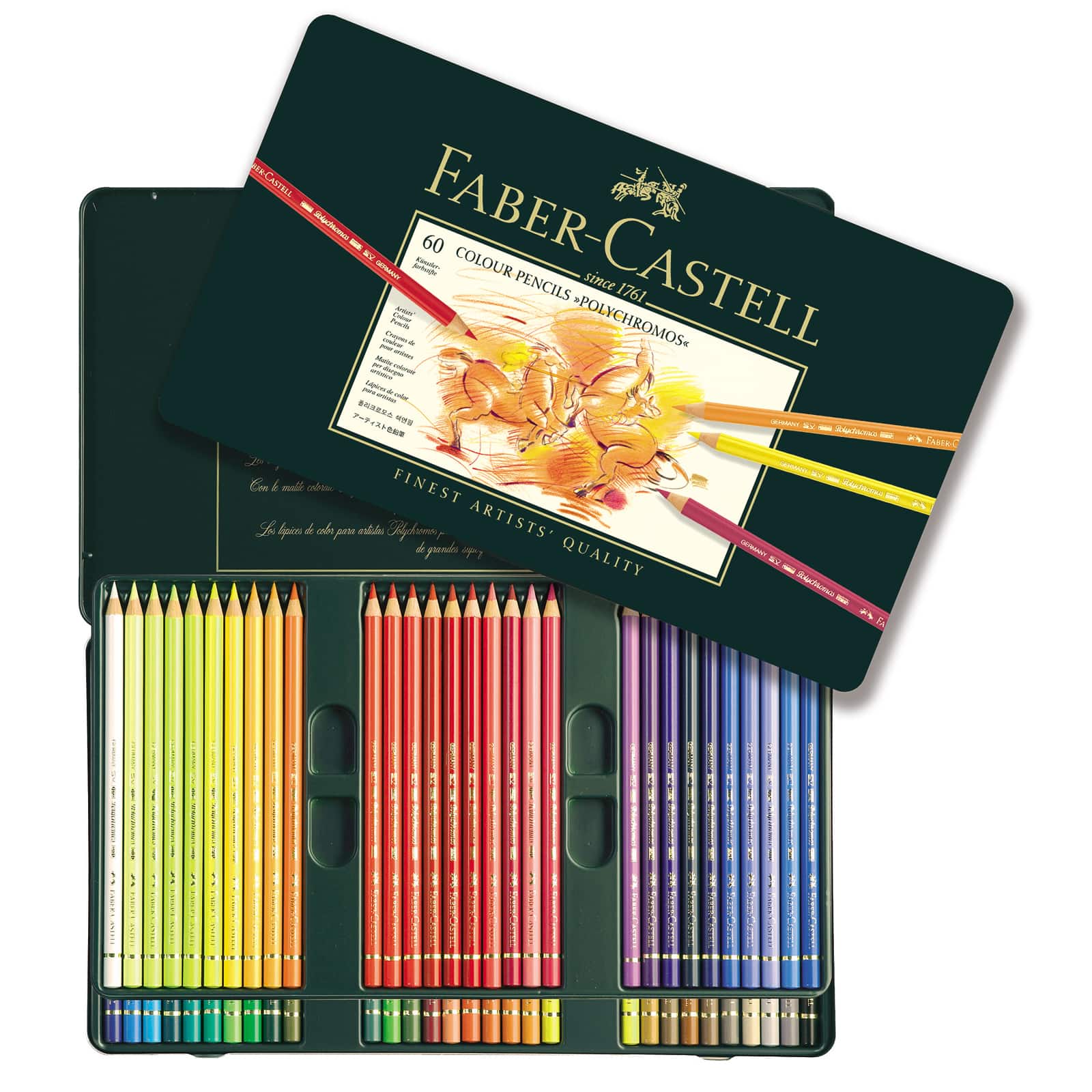 Faber-Castell Polychromos Tin Set of 60 Colored Pencils