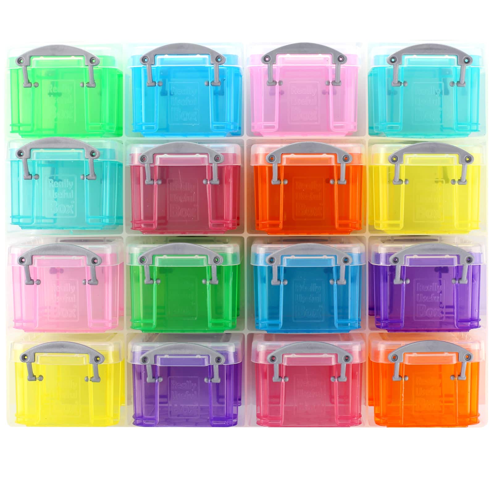 Really Useful Box 16 Boxes Organizer Small Stash Storage Assorted Colors W/  Lids