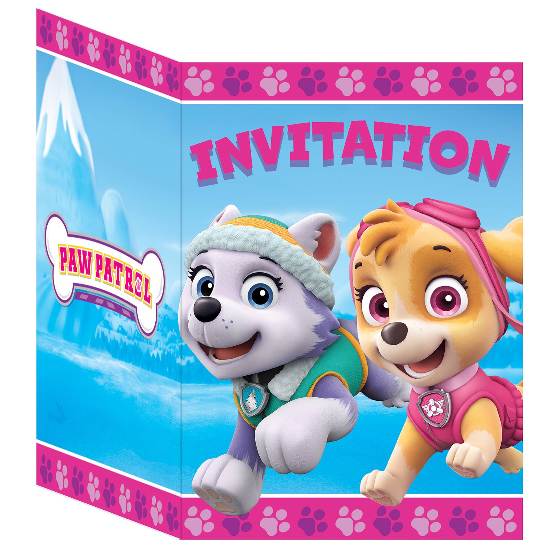 Paw Patrol Girl Party Invitations Paw Patrol Party Supplies