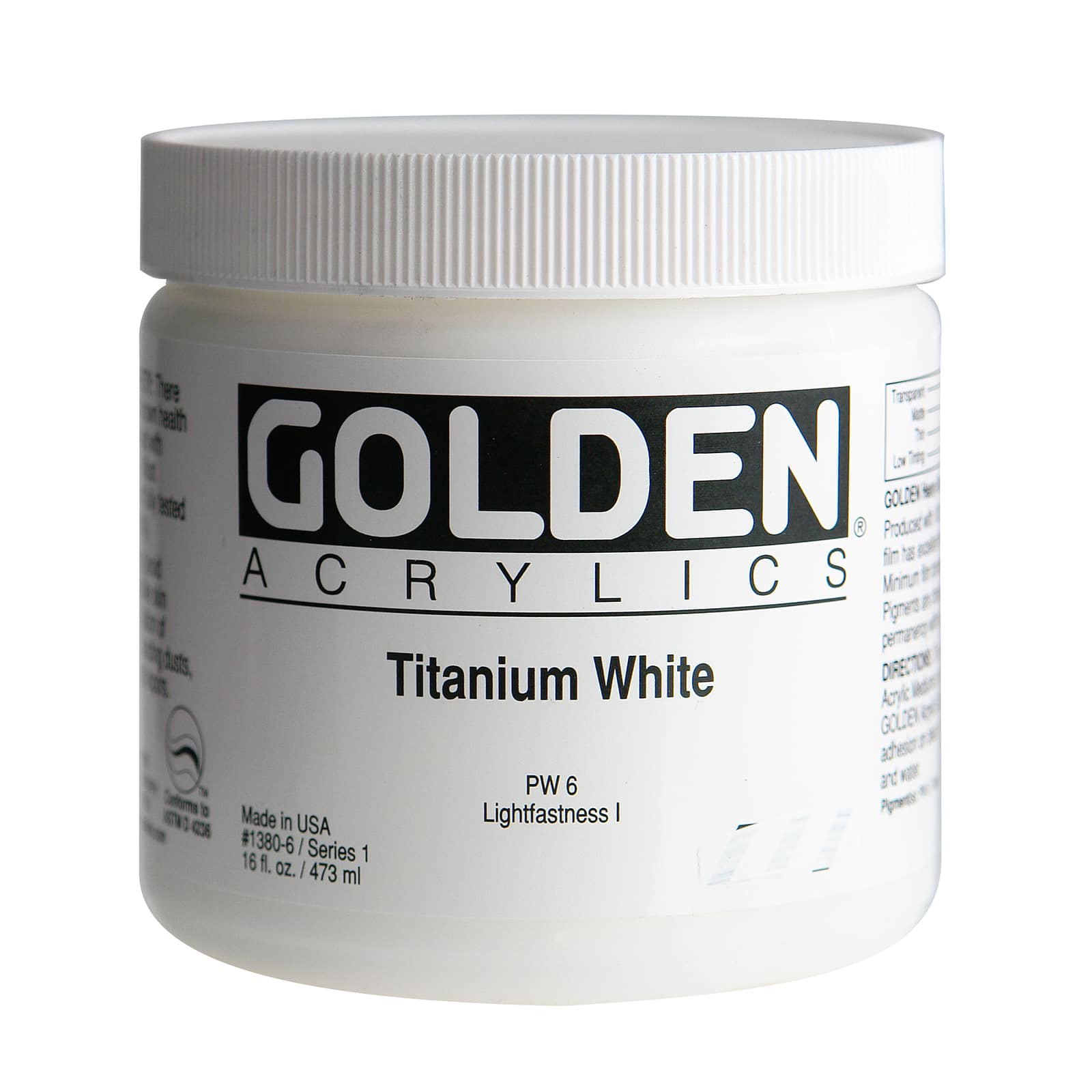 Golden Heavy Body Acrylic Paint, 16 oz in Titanium White - D022334S - Art and Craft Paint Buy the Golden Heavy Body Acrylic Paint, 16oz. at  sku D022334S