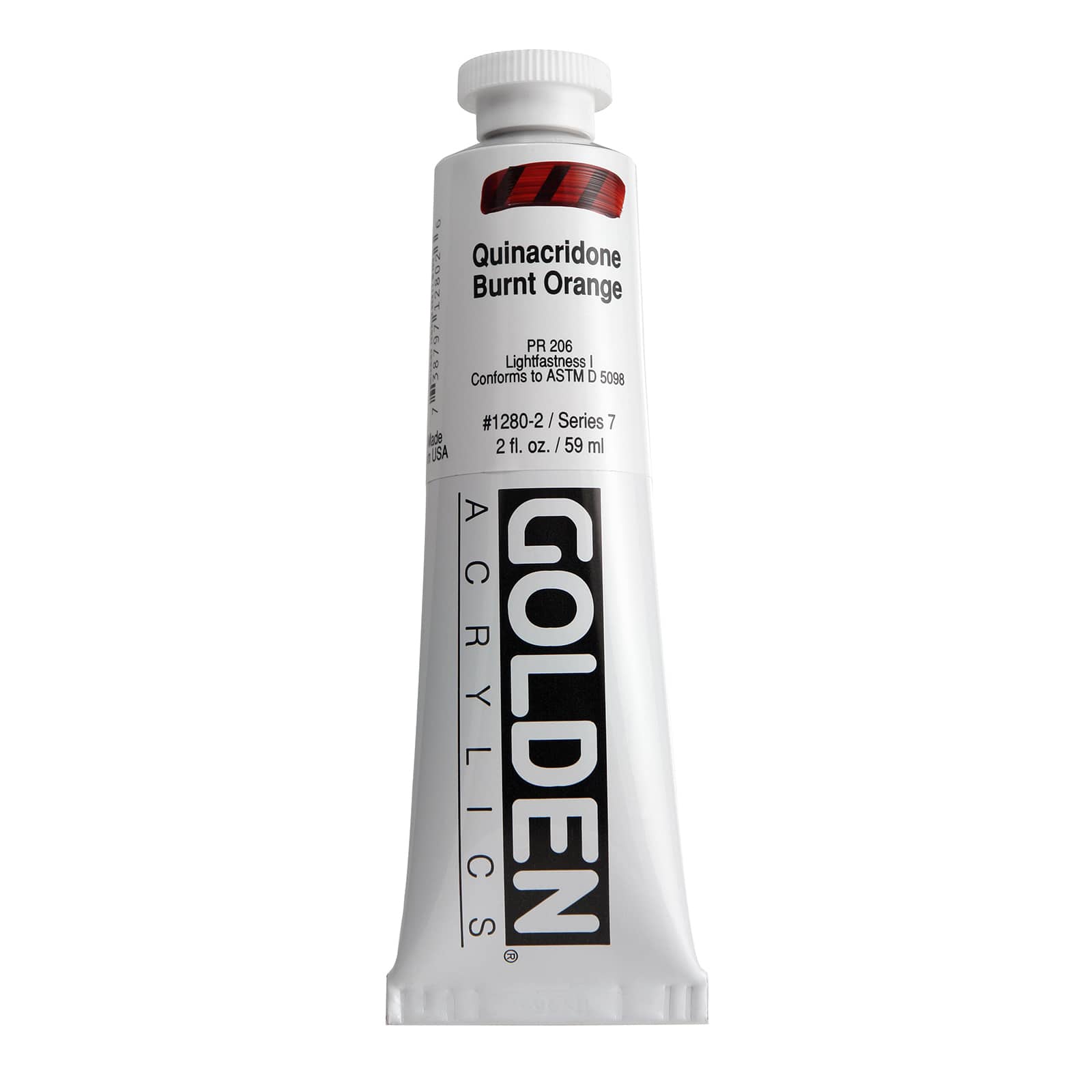 Golden Heavy Body Acrylic Paint, 2 oz in Quinacridone Burnt Orange