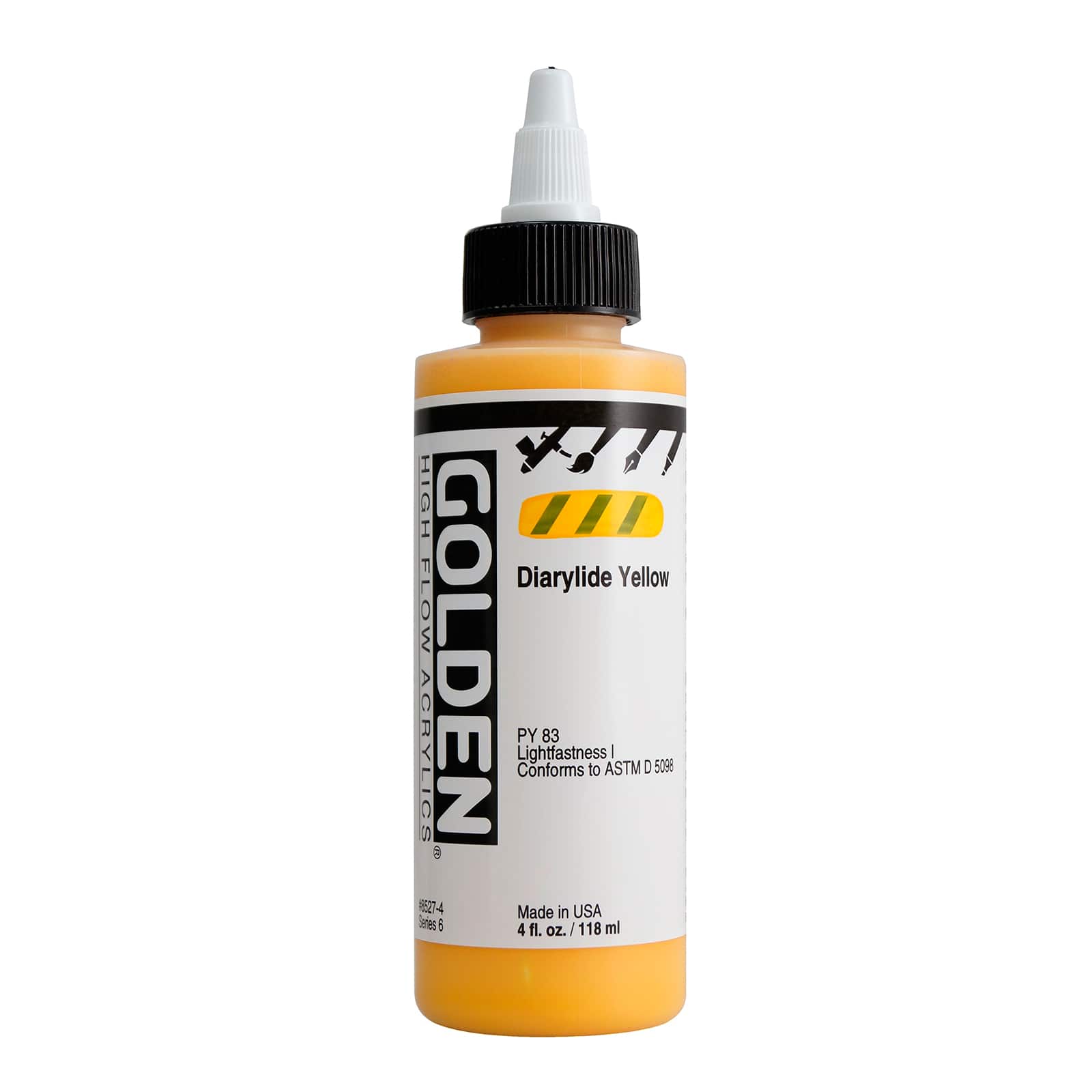 Golden High Flow Acrylics 4 oz Paint in Diarylide Yellow