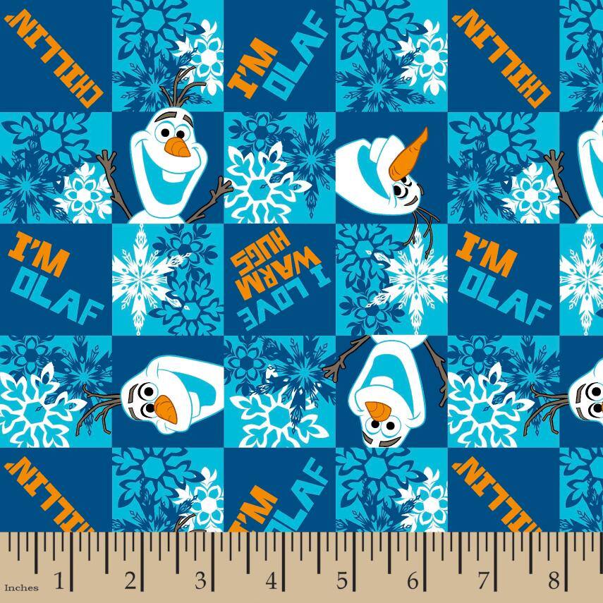 Olaf Chillin Toss Blue Cartoon Character fabric for your Sewing and Craft Needs Frozen Olaf