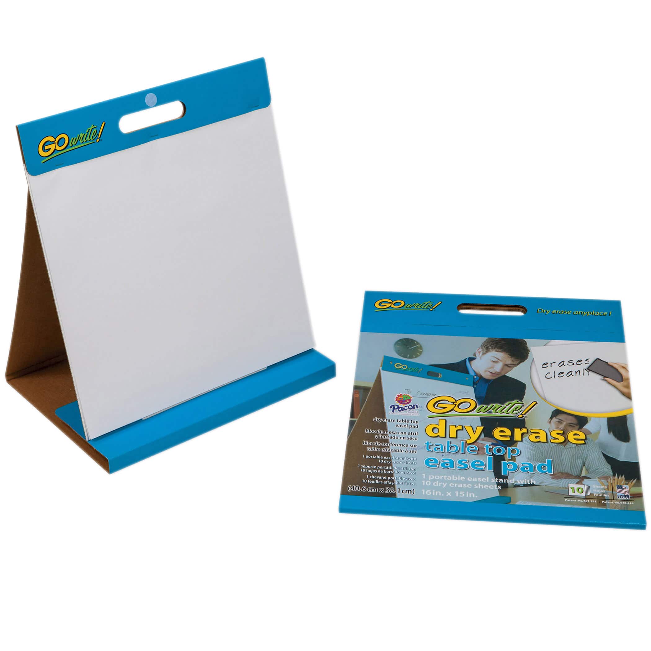 Pacon GoWrite!&#xAE; Dry Erase Table Top Easel Pad, 16&#x22; x 15&#x22; - 10 Sheets