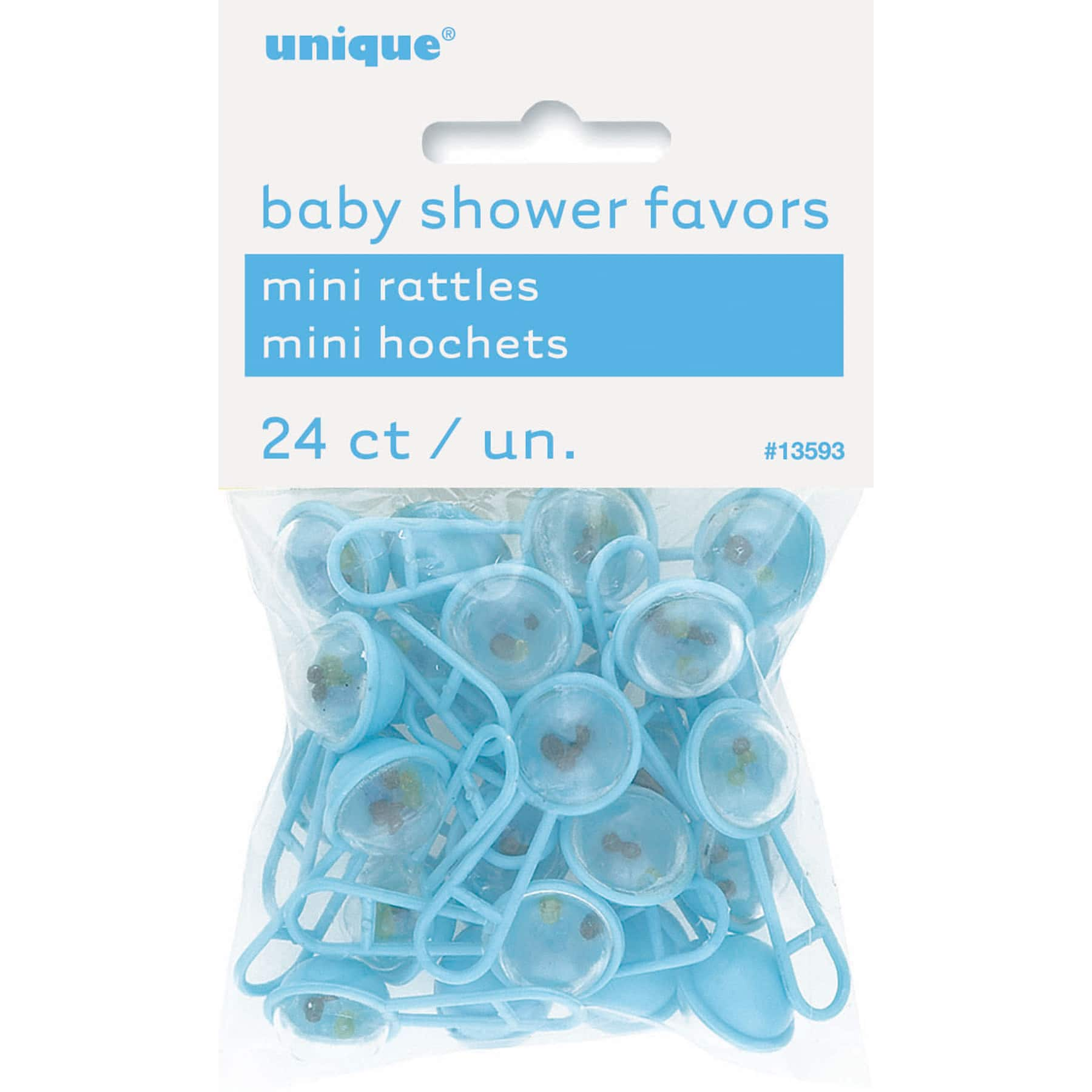 Plastic Blue Rattle Baby Shower Favors Boy Baby Shower Favors