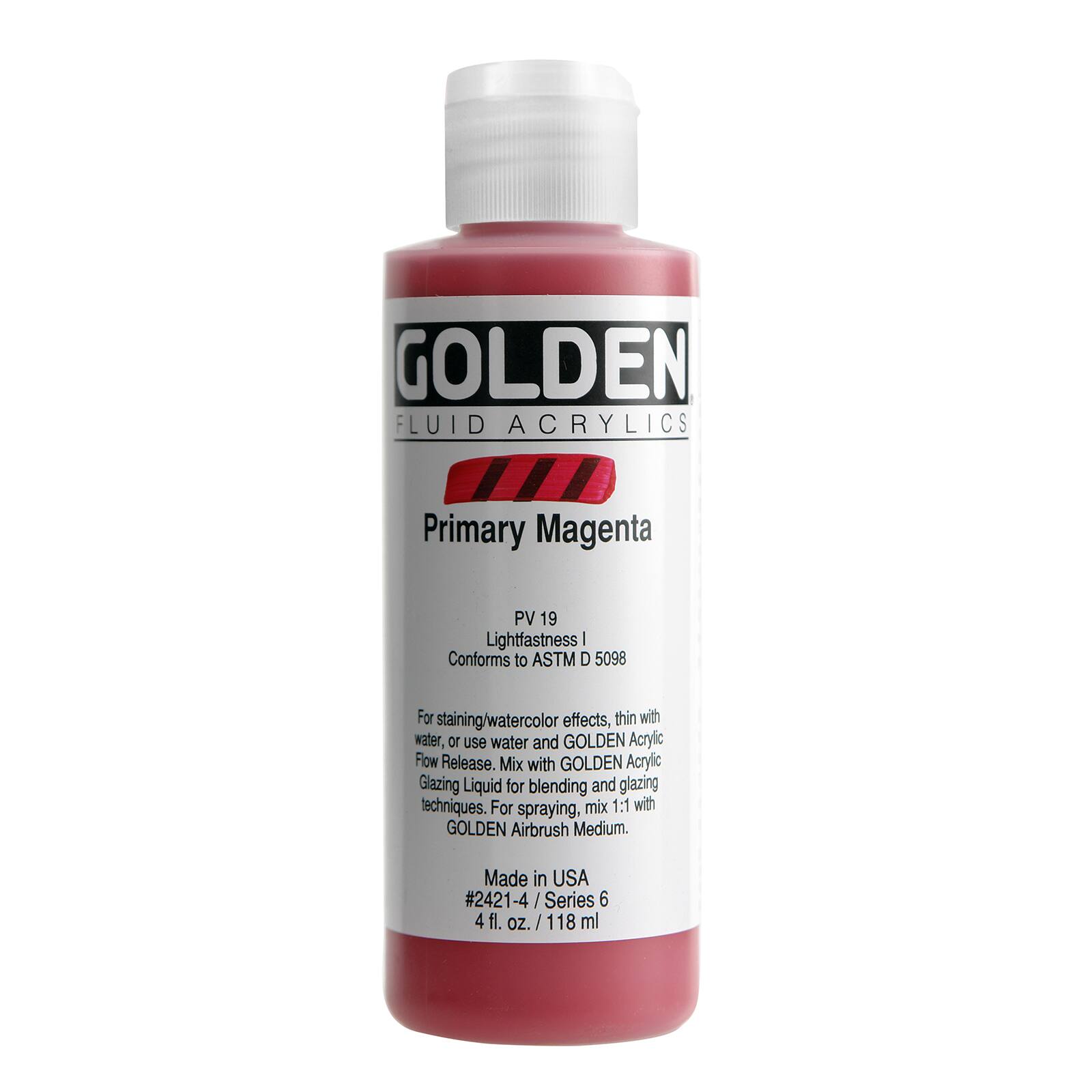 Golden Fluid Acrylics, 4 oz Paint in Primary Magenta