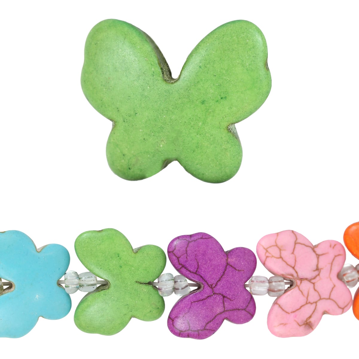 Bead Gallery® Reconstituted Stone Butterfly Beads, Multi