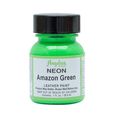 Angelus NEON Acrylic Leather Paint - 12 colors in 1 oz bottles w/Appl.