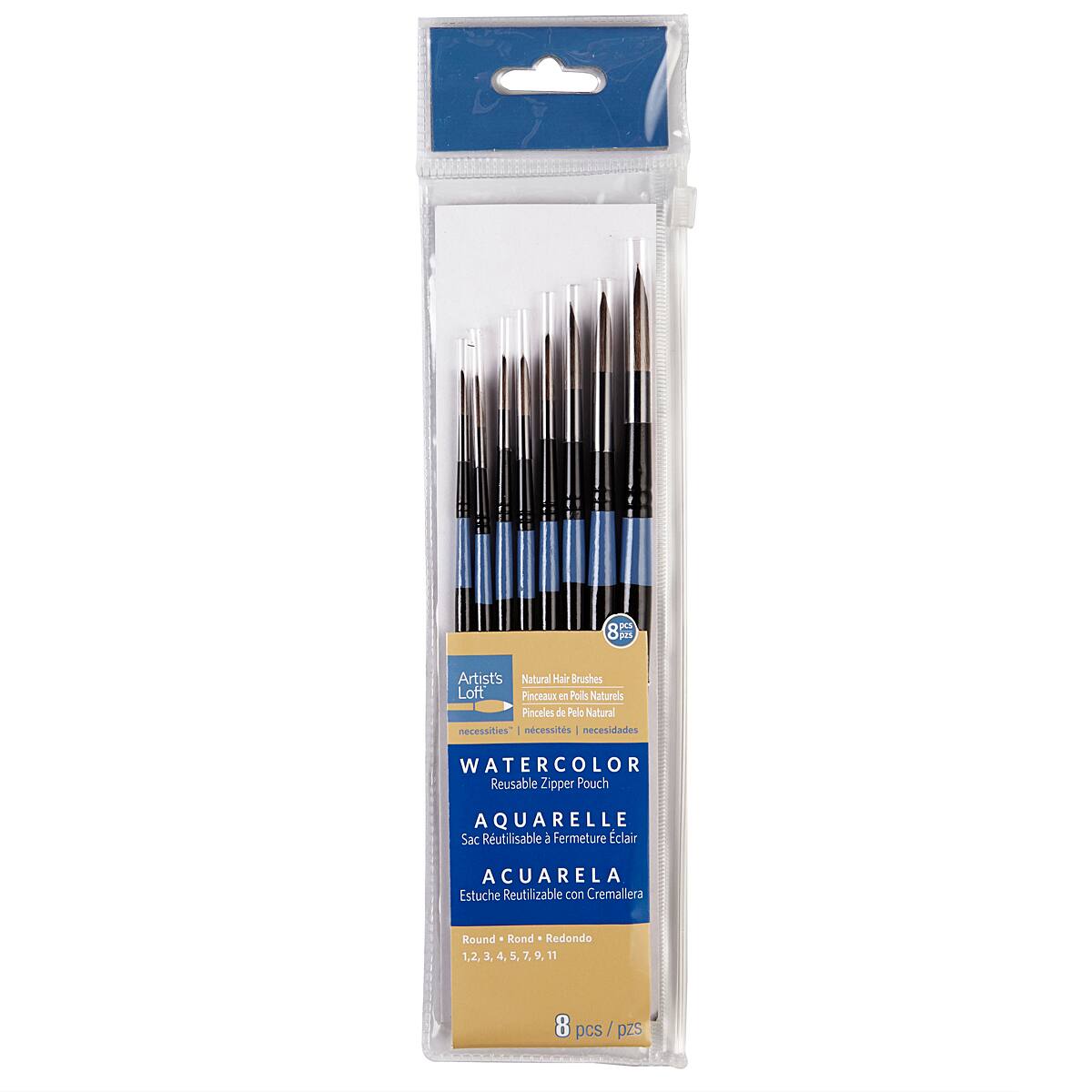 Necessities Natural Hair Watercolor Round Brushes By Artist S Loft