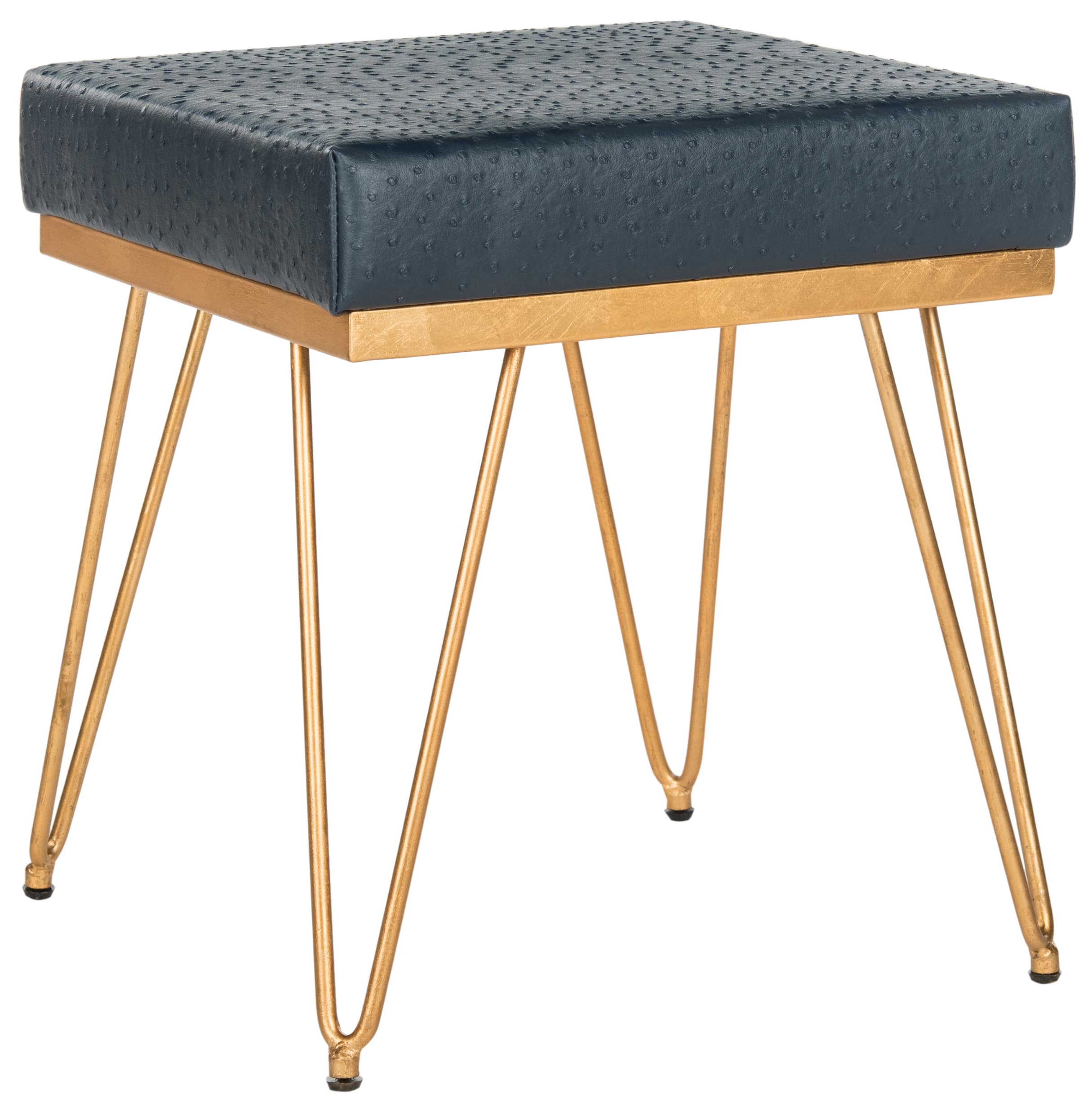 Jenine Square Bench in Navy &#x26; Gold
